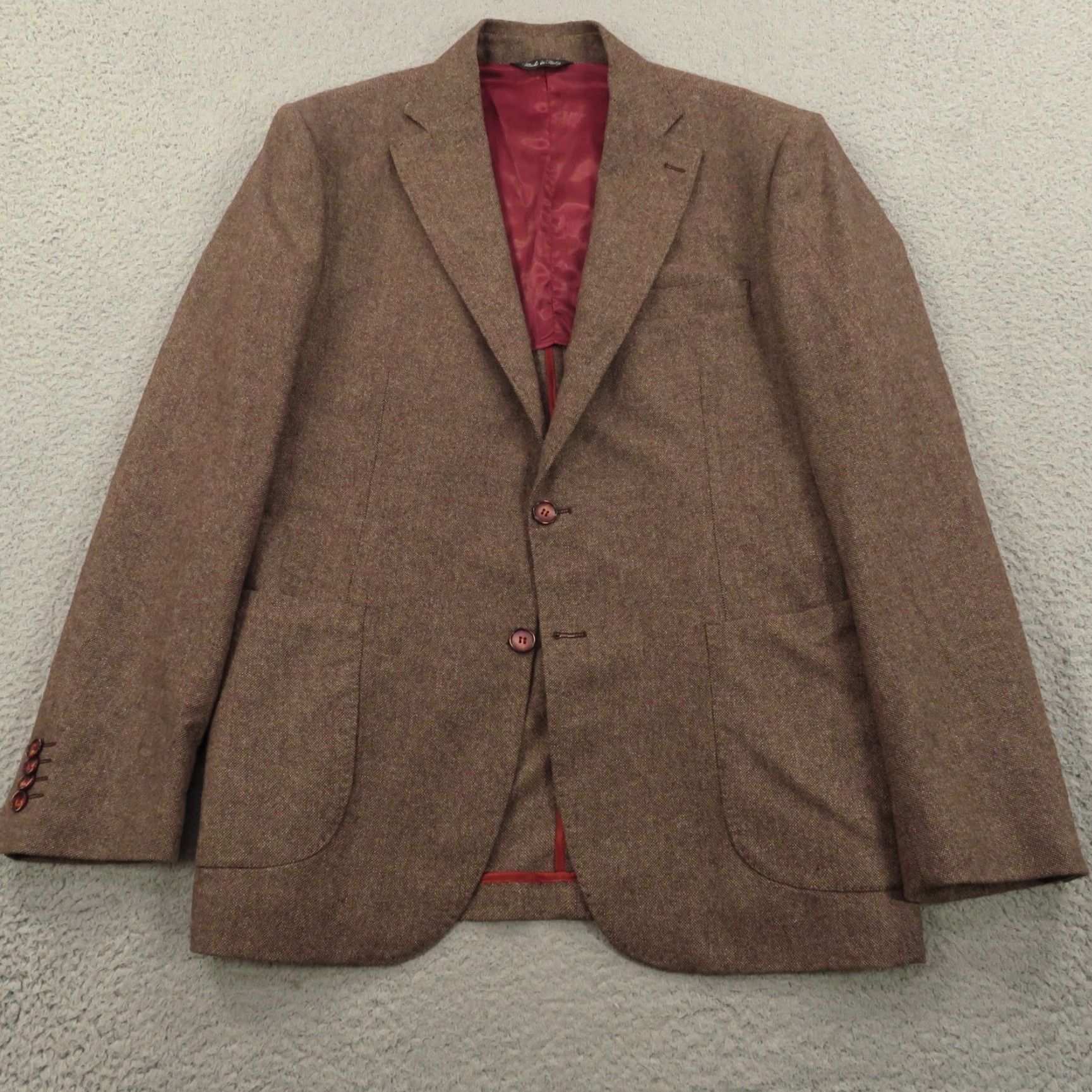 Vintage Tollegno 1900 Men Blazer 42R Wool Birdseye Sport Coat Brown Made in ITALY Regular Jacket Blazer Mens Italian Classic Designer Vintage No Size 42R - 5 Thumbnail