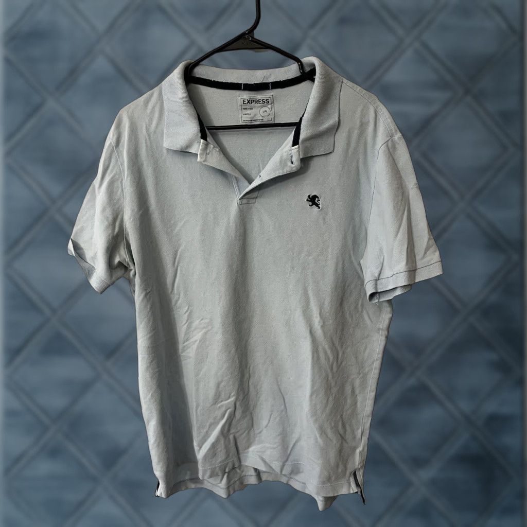 Express Express Shirt Mens Large Light Blue Polo Short Sleeve Pique Polo Fit Logo Polo Shirt Express Modern Fit Mens Large Blue Logo Size US L / EU 52-54 / 3 - 1 Thumbnail