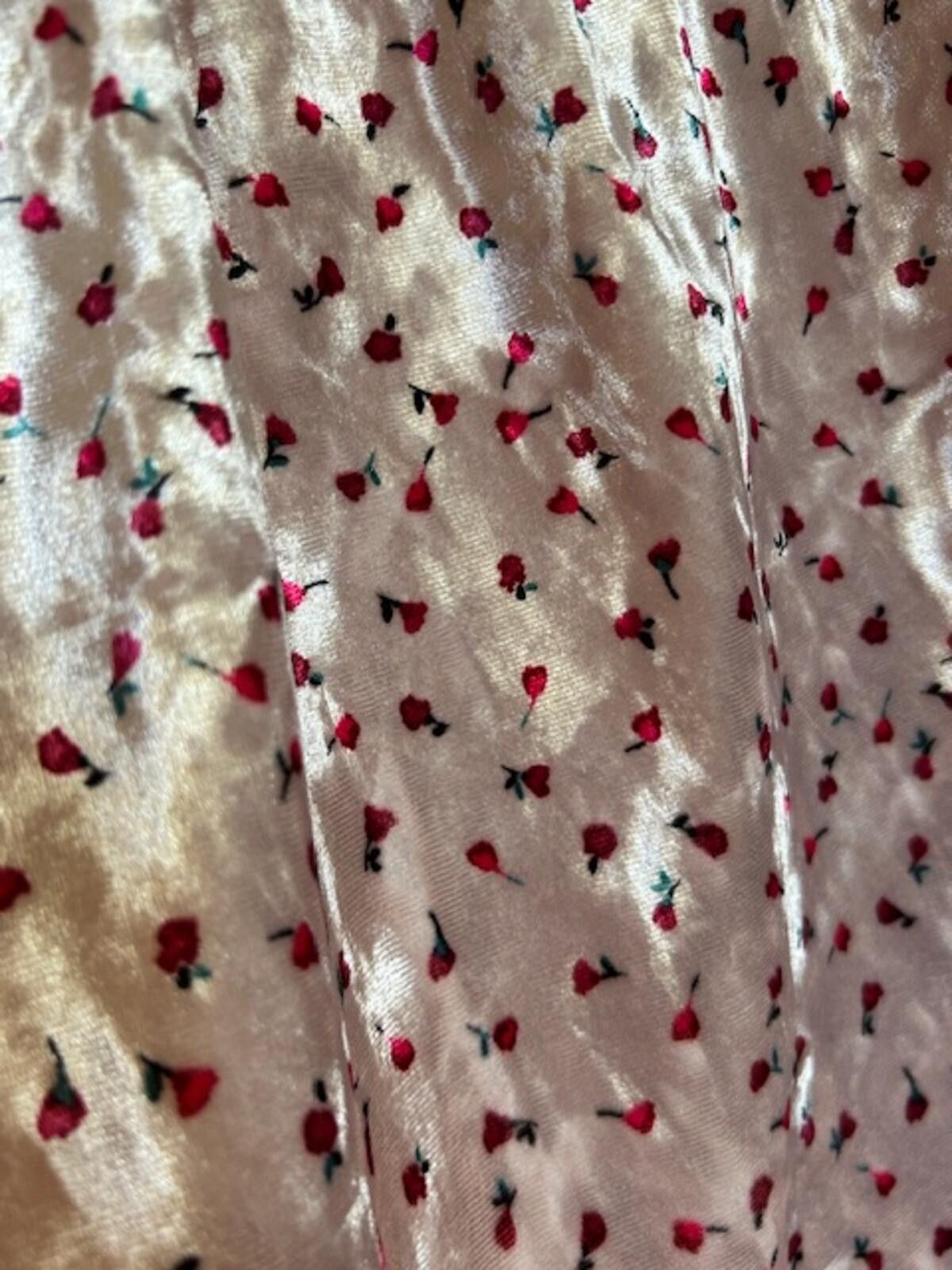 Unknown London Light Pink Satin Floral Cap Sleeve Lauren Conrad Blouse L Size L / US 10 / IT 46 - 3 Thumbnail