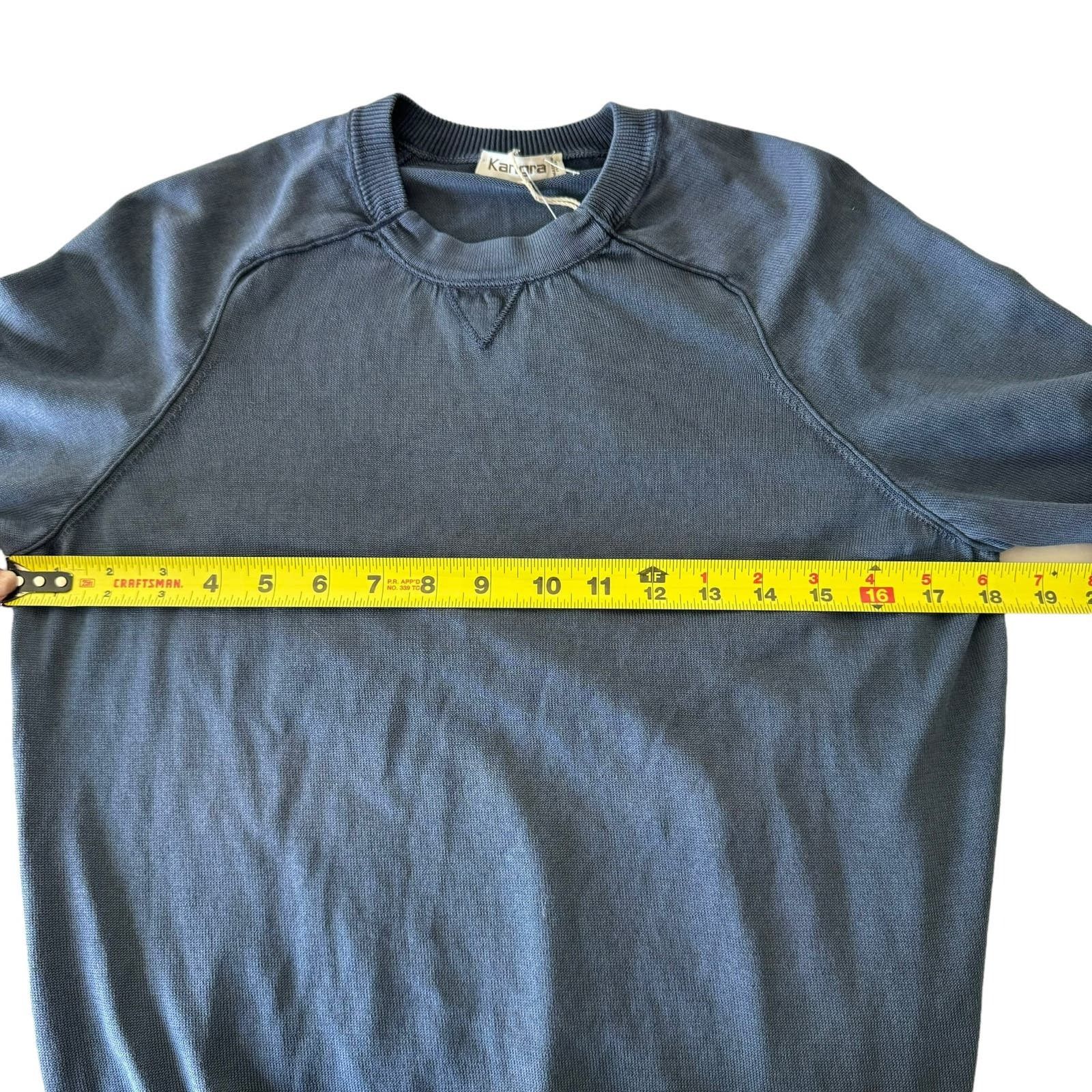 Other KANGRA 100% Cotton Crewneck Sweater Slate Blue Size 48 Size M / US 6-8 / IT 42-44 - 3 Thumbnail