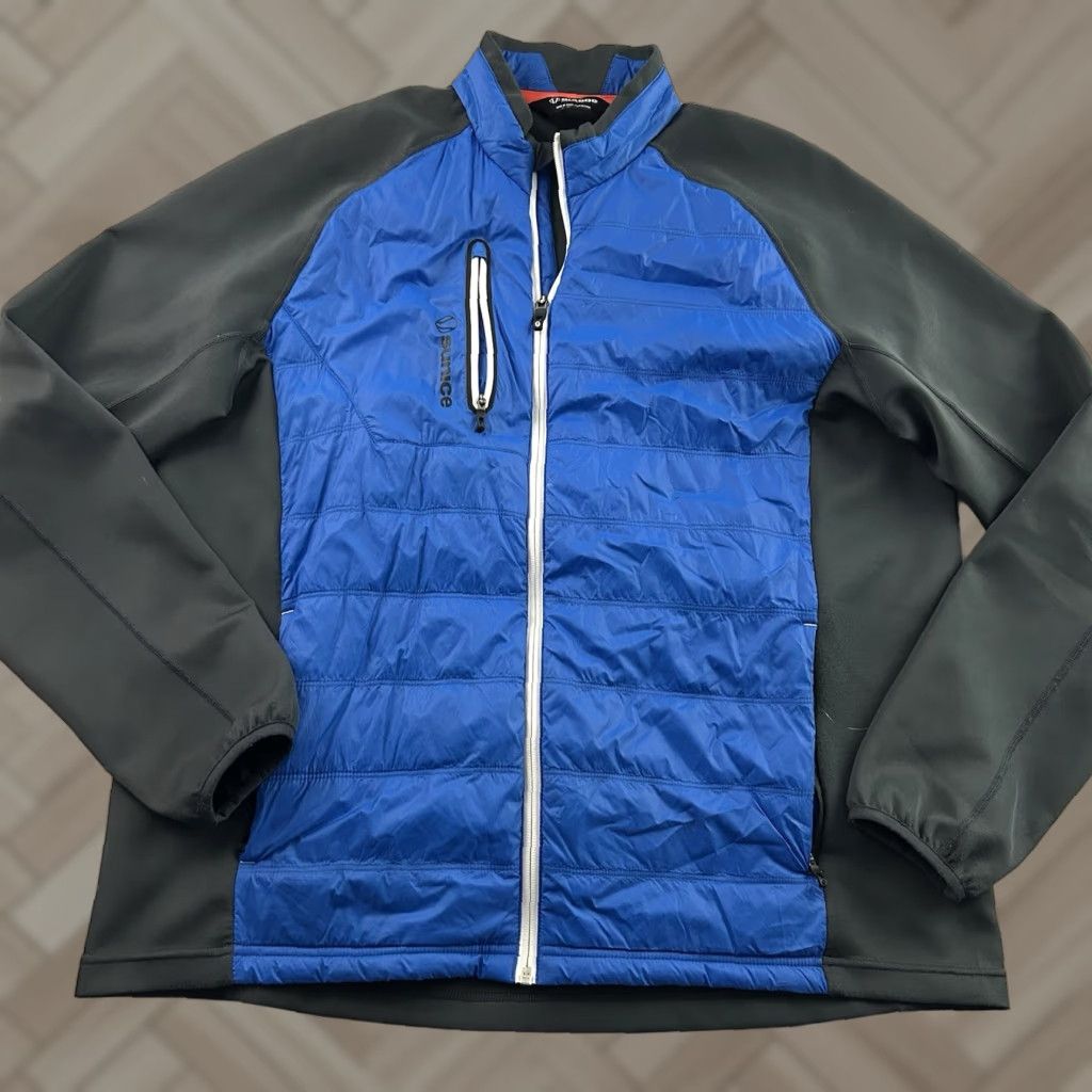 Vintage Sunice Huxley Thermal Hybrid Full Zip Golf Jacket Men L Gray Blue Jacket Mens Golf Full Zip Sunice Huxley Thermal Hybrid Gray Blue Size US L / EU 52-54 / 3 - 1 Thumbnail