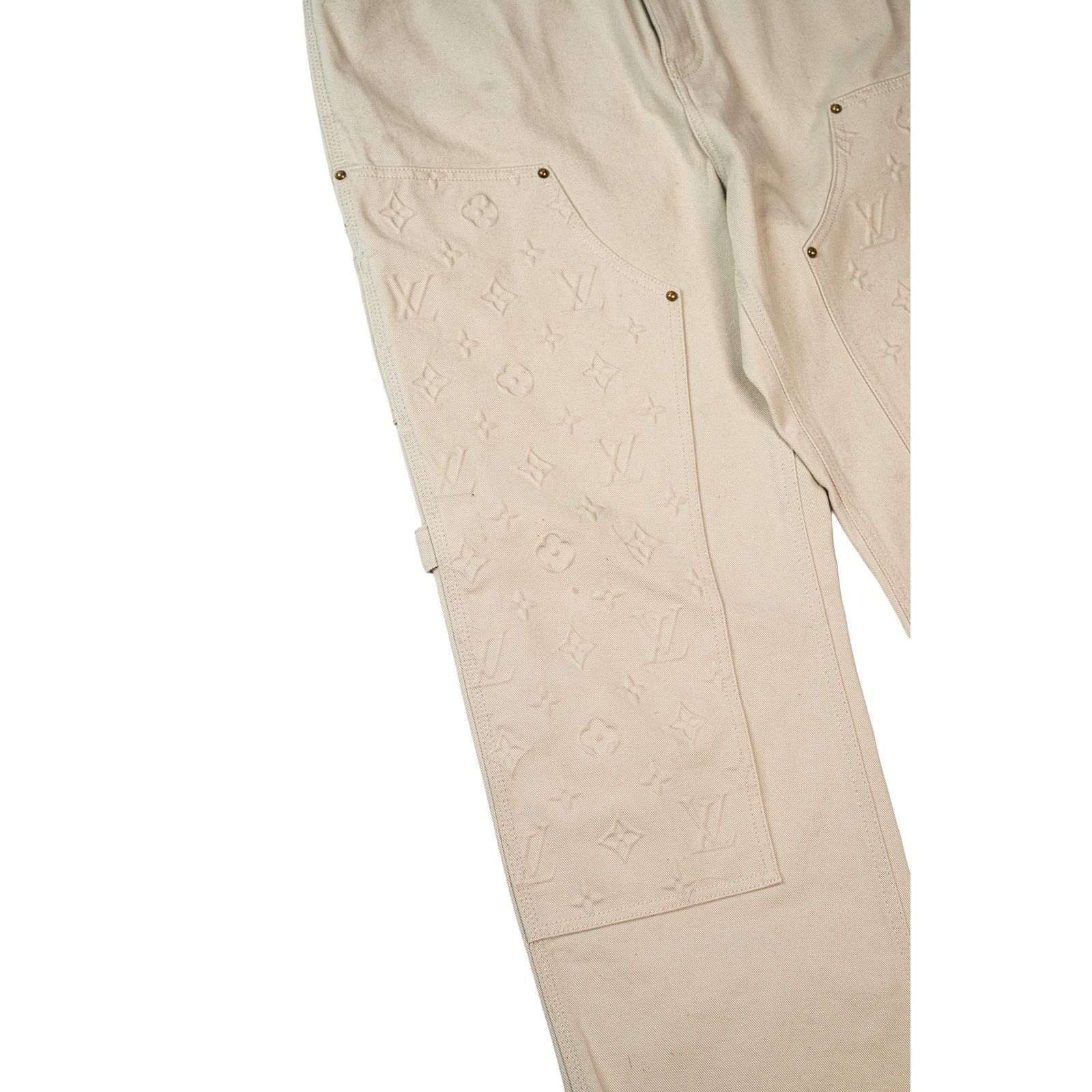 Louis Vuitton Biege Monogram Double Knee Jeans Size US 34 / EU 50 - 3 Thumbnail