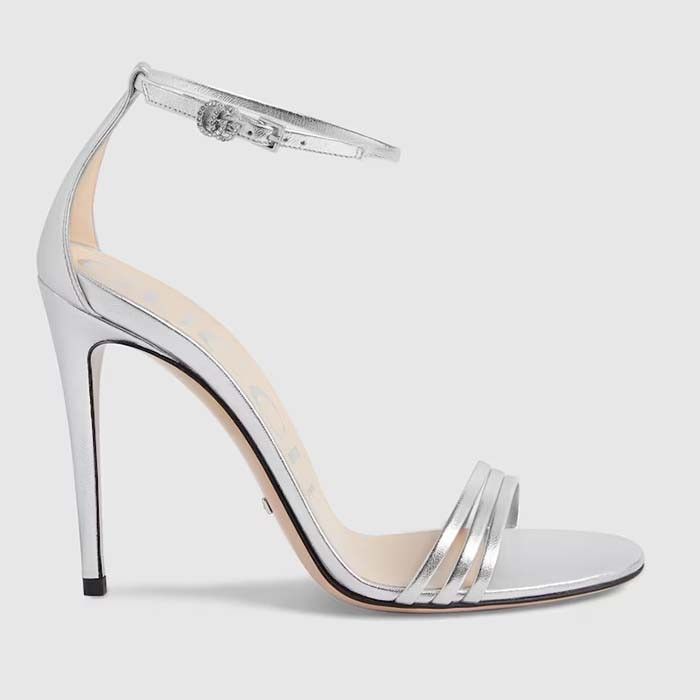 Gucci o1s1wg110425 Double G Sandals in Silver Size US 7.5 / IT 37.5 - 1 Thumbnail