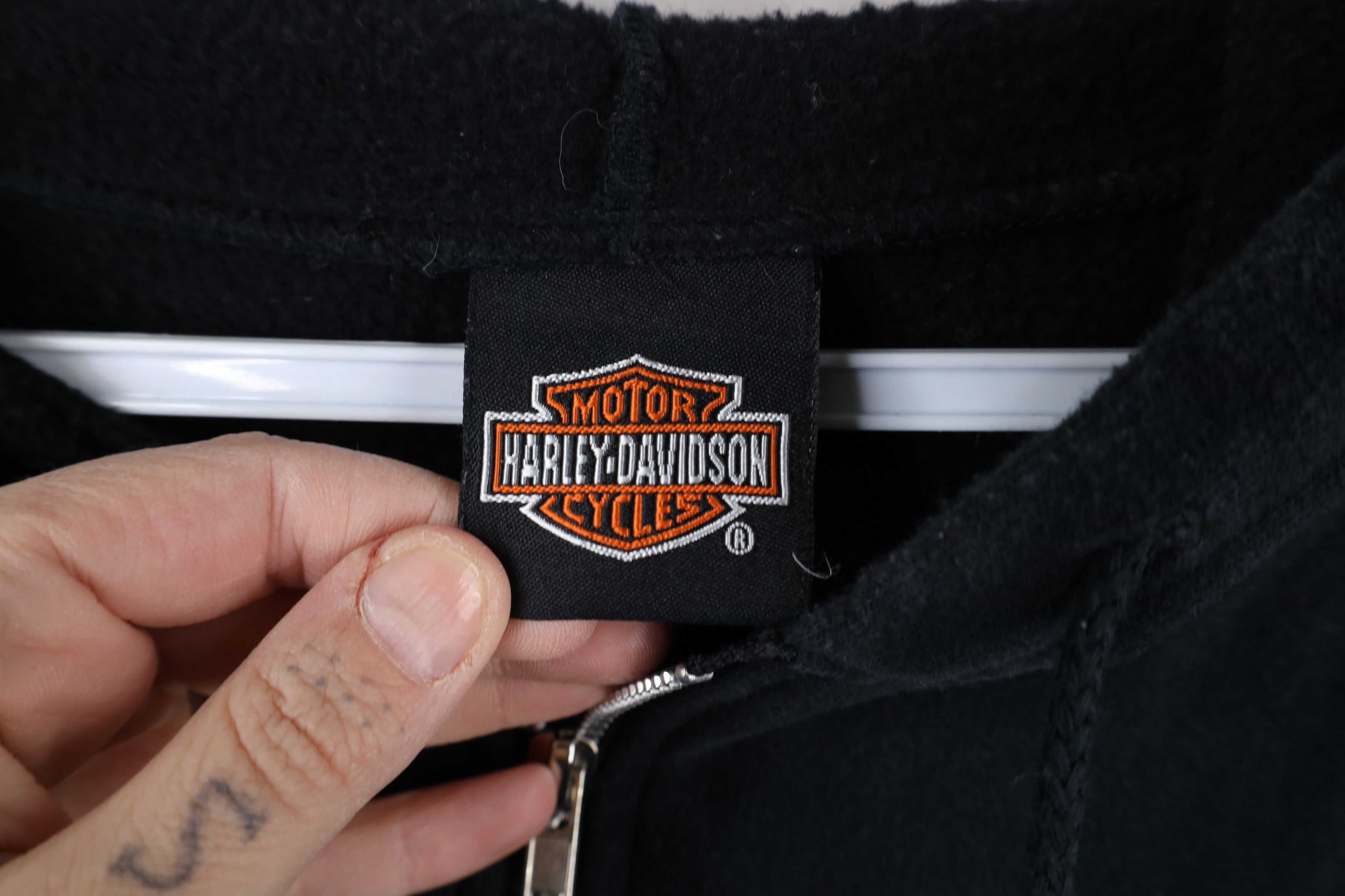 Harley Davidson × Vintage Vintage Y2K Harley Davidson Sequin Star Full Zip Hoodie Size XL / US 12-14 / IT 48-50 - 7 Thumbnail