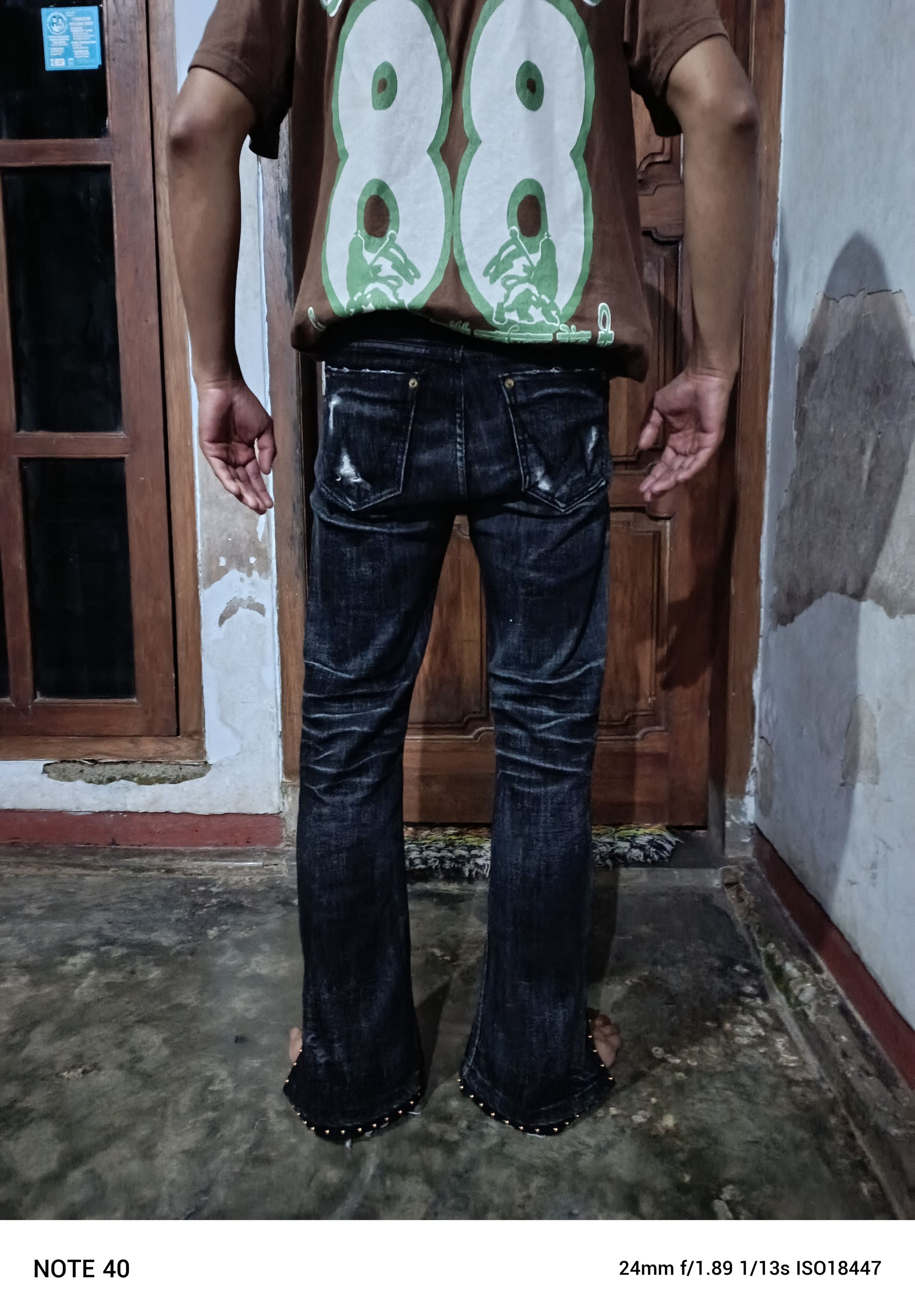 If Six Was Nine × Japanese Brand × Le Grande Bleu (L.G.B.) 2000s Japanese flare bootcut black wash denim Size US 28 / EU 44 - 2 Thumbnail