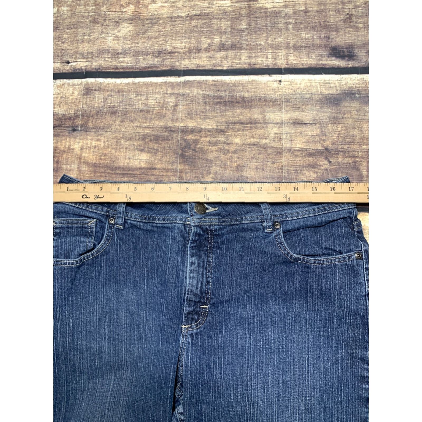 Lee Lee Riders Women's Blue Jeans Straight Leg Jean 16P 34 x 27 Stretch Size 38" / US 16 / IT 52 - 6 Thumbnail