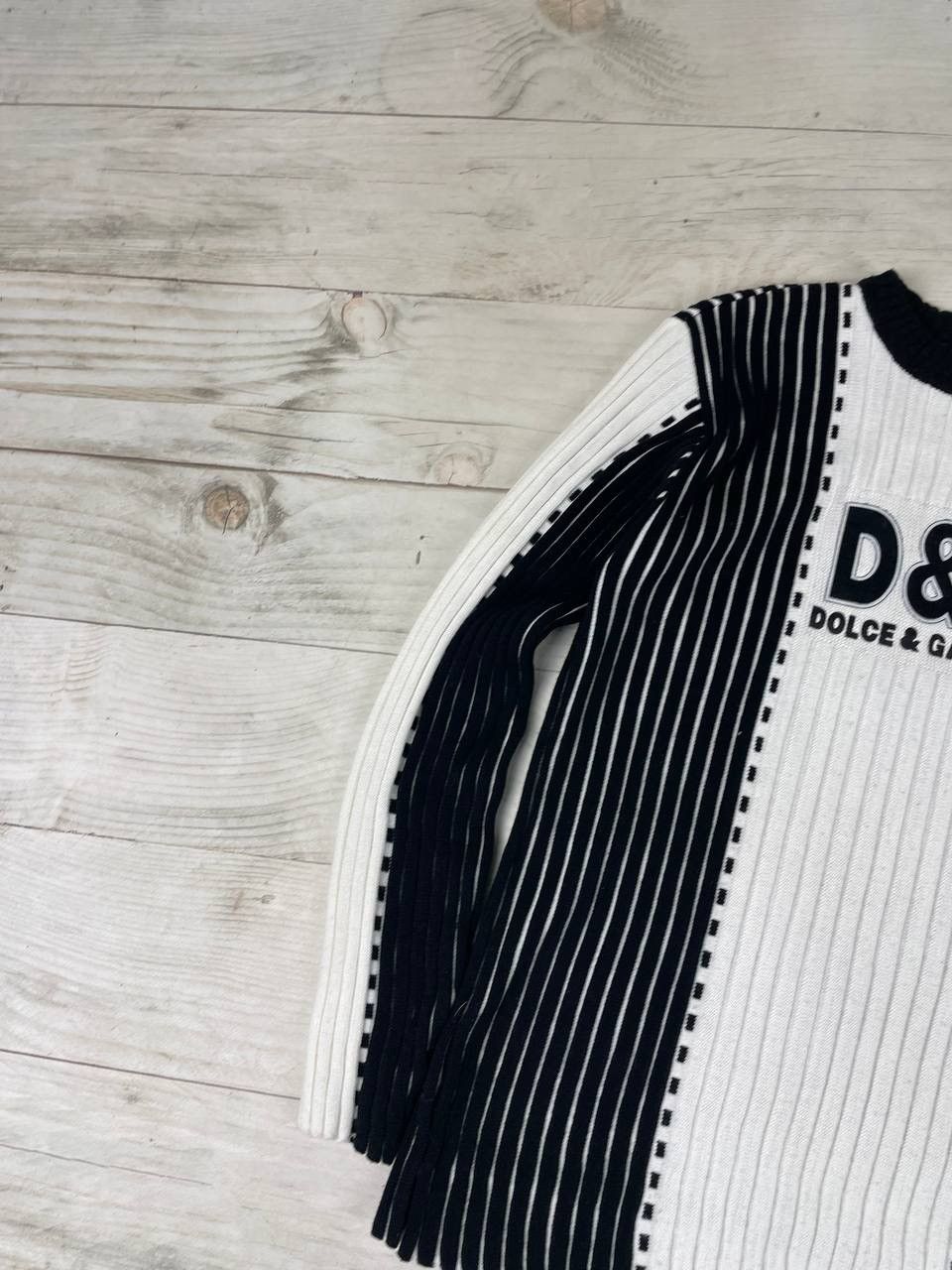 Dolce & Gabbana Vintage Dolce Gabbana Big Logo Knit Sweater Striped Size US M / EU 48-50 / 2 - 5 Thumbnail