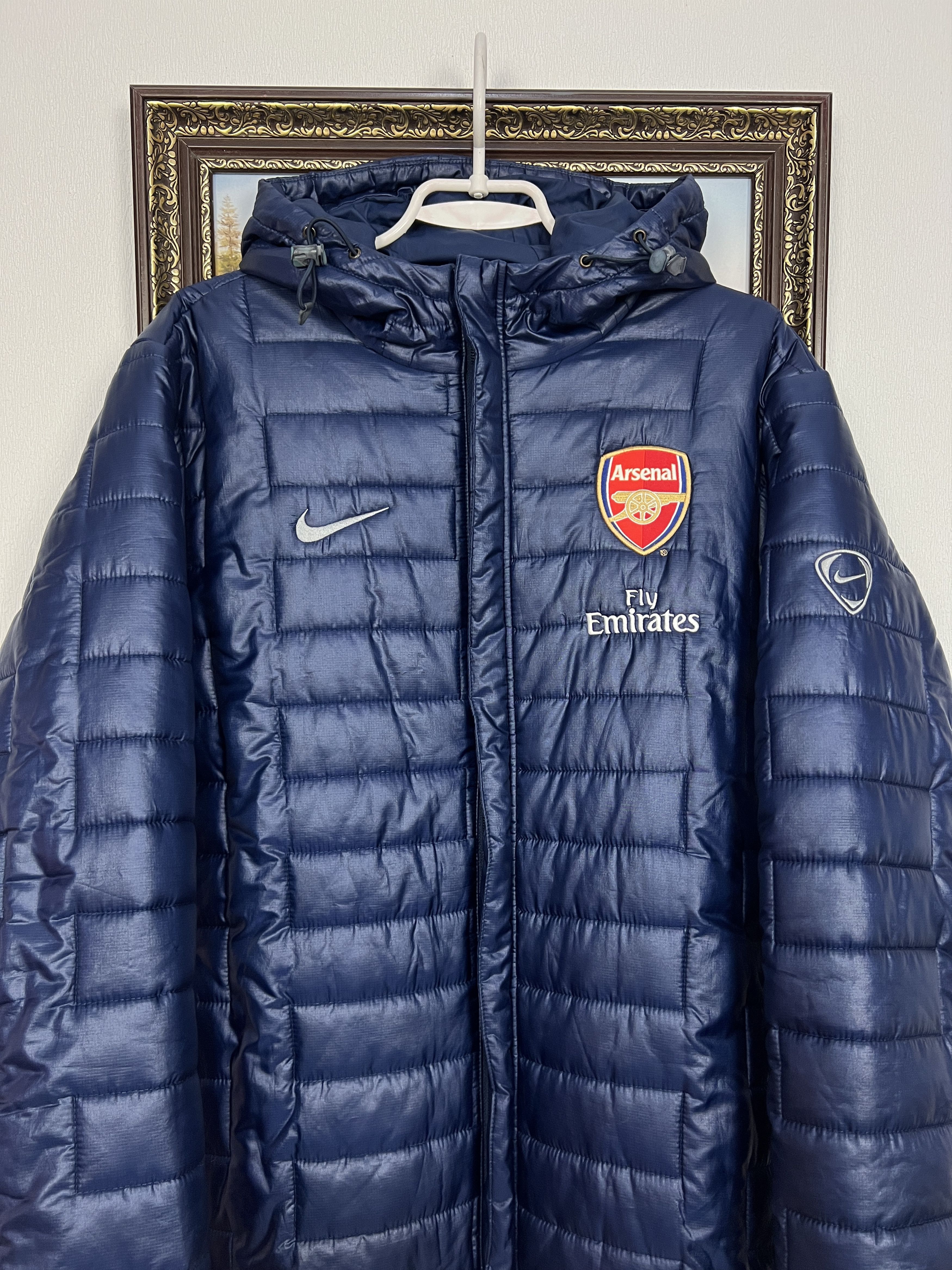 Nike Vintage Arsenal Football Padded Hooded Jacket Soccer Gunners Size US L / EU 52-54 / 3 - 2 Thumbnail