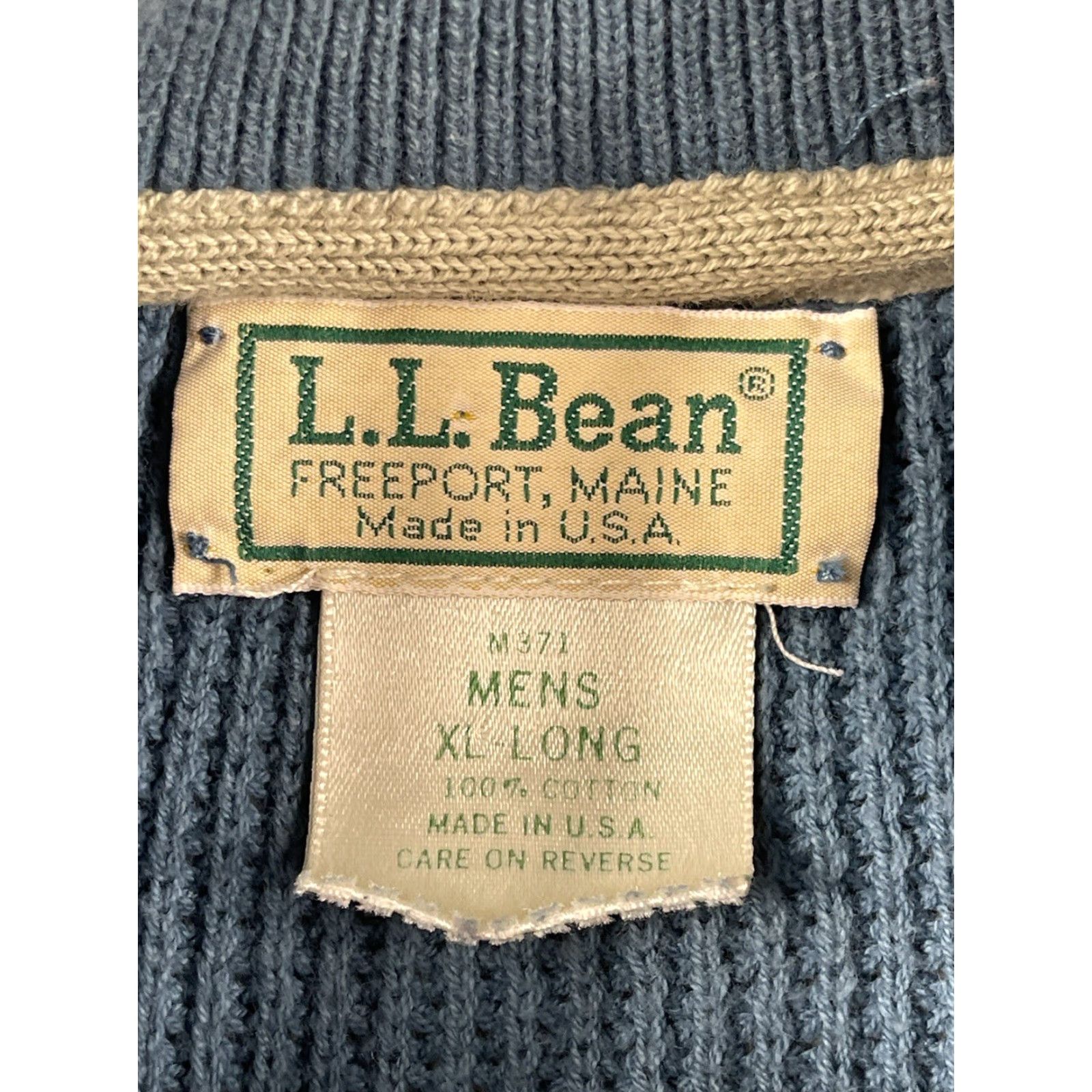 Vintage VINTAGE LL BEAN Sweater Shirt Mens XL Striped Fisherman Knit 1/4 Button Blue USA 90s Outdoor Hiking Mens Size US XL / EU 56 / 4 - 3 Thumbnail