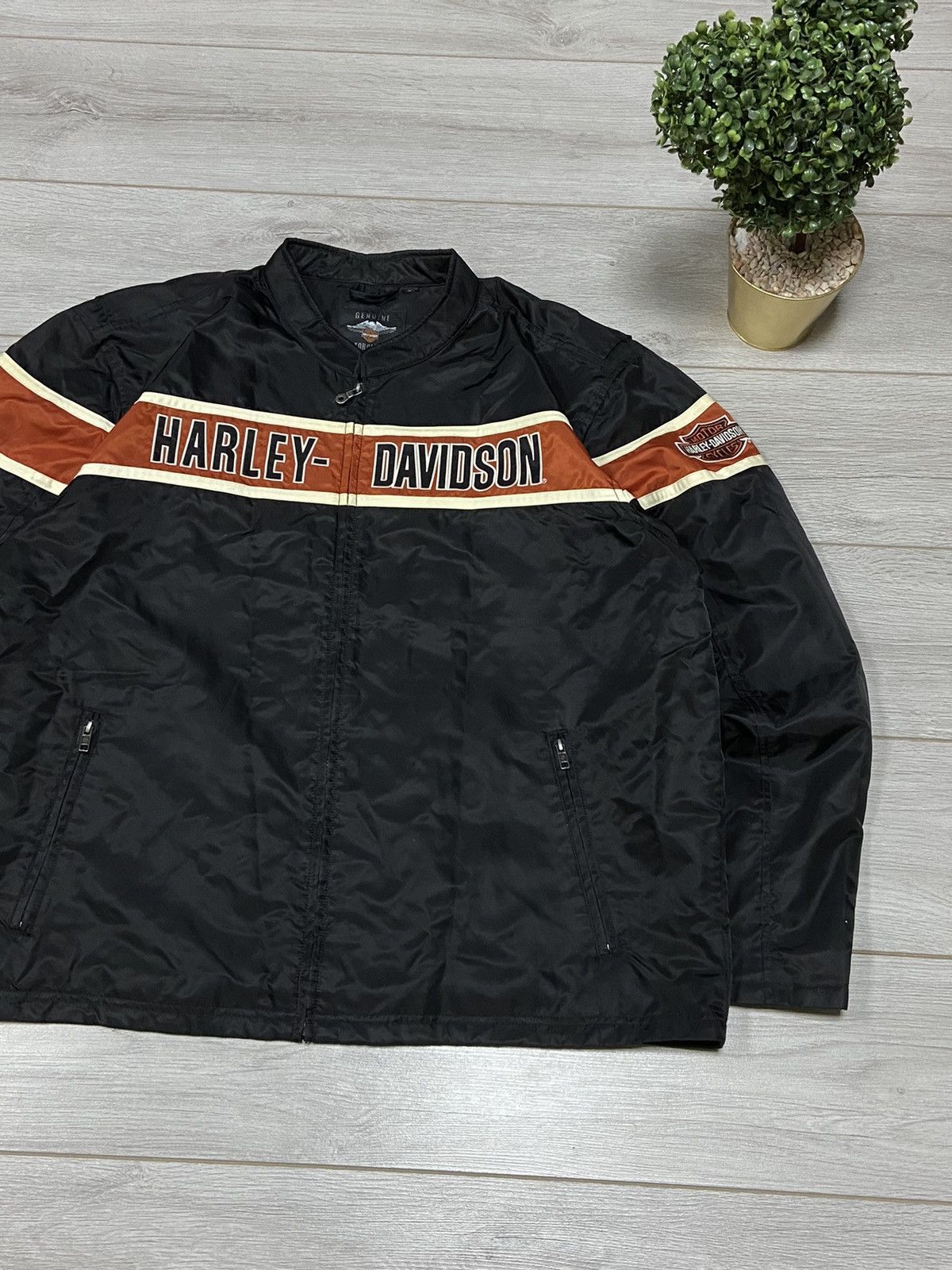 Vintage Harley Davidson vintage big logo USA racing jacket Size US XL / EU 56 / 4 - 4 Thumbnail
