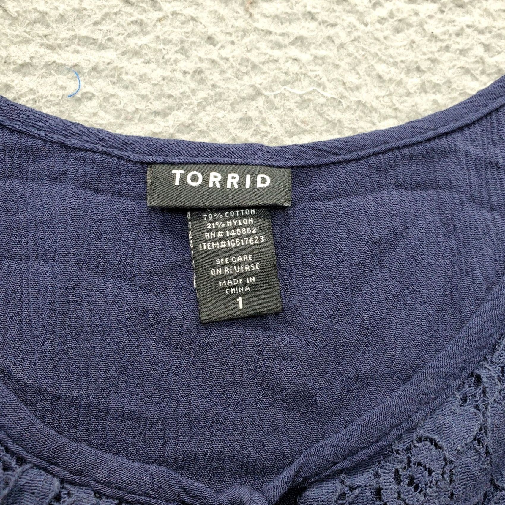 Torrid Torrid Camisole Top Navy Lace Trim Sleeveless Tie Front Size 14 Tank Womens Sh 1 Size XL / US 12-14 / IT 48-50 - 5 Thumbnail