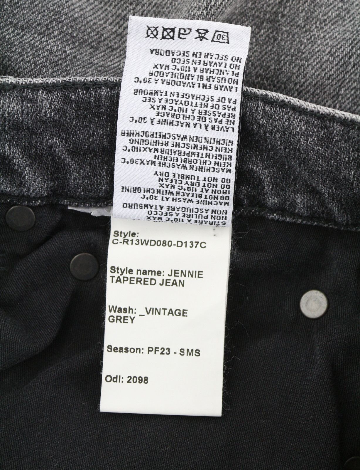 R13 JENNIE TAPERED 27 Vintage Grey Washed Ripped 85806 Size 27" / US 4 / IT 40 - 6 Thumbnail