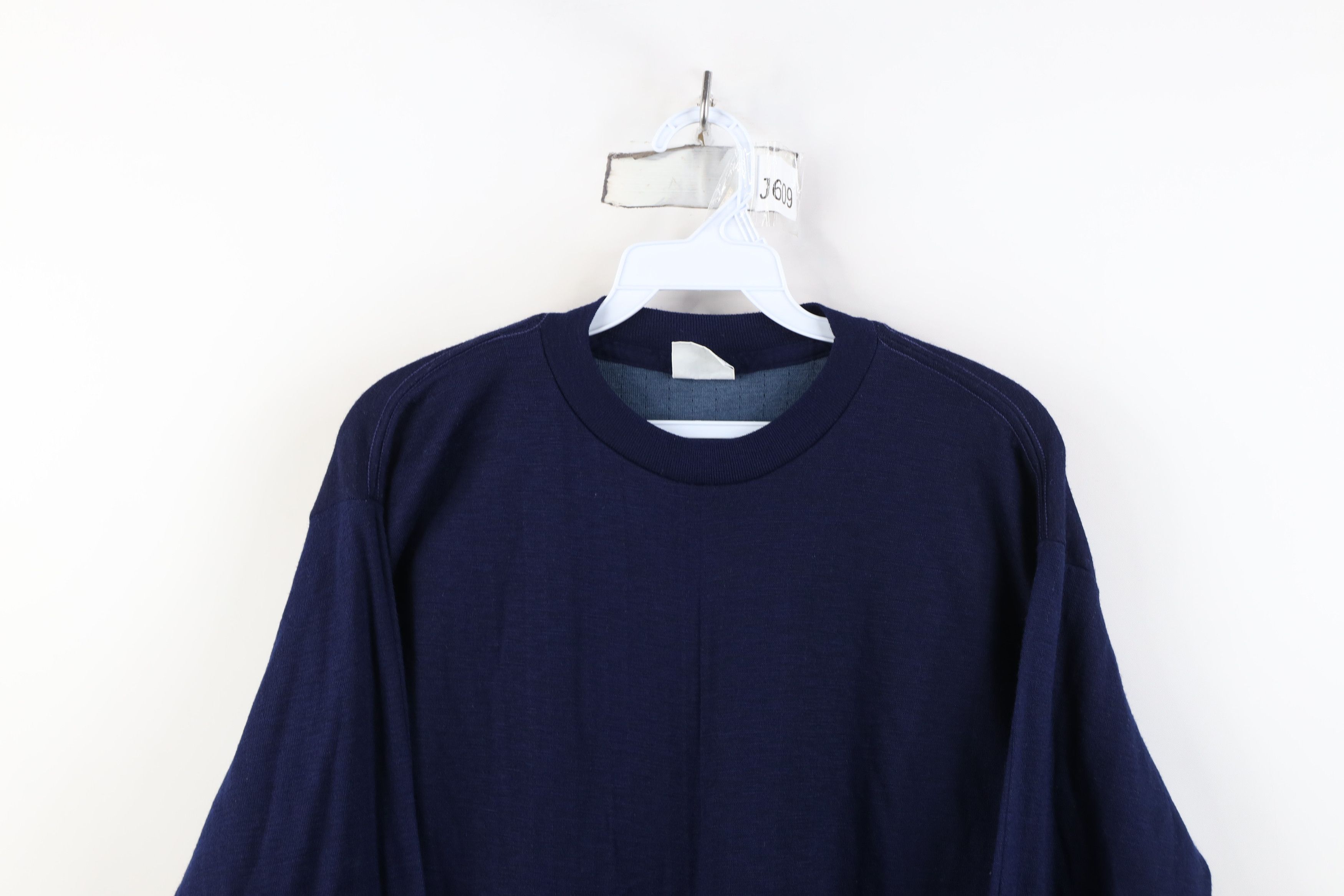 Vintage Vintage 70s Streetwear Wool Blend Thermal T-Shirt Blue USA Size US XL / EU 56 / 4 - 2 Thumbnail