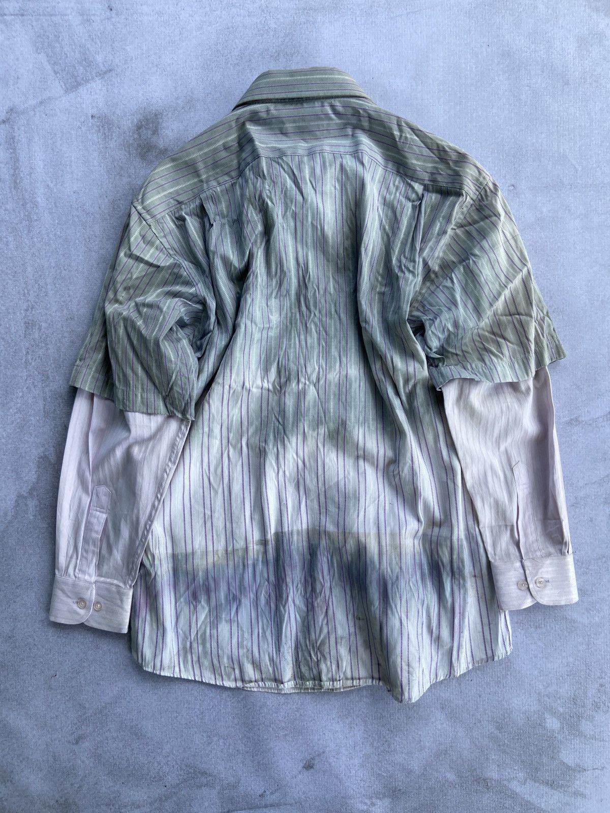 Vintage Vintage 90s Balenciaga Double layer shirt destroyed Size US L / EU 52-54 / 3 - 2 Thumbnail