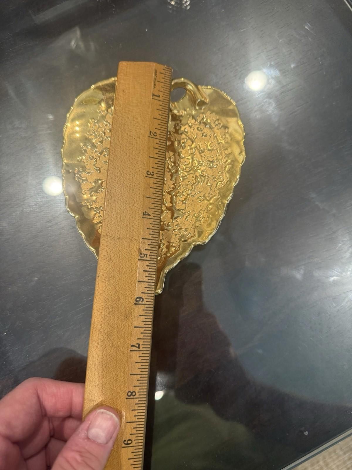 Designer Vintage Bright Gold Leaf Dish 22kt hand painted Gold USA Size ONE SIZE - 4 Thumbnail