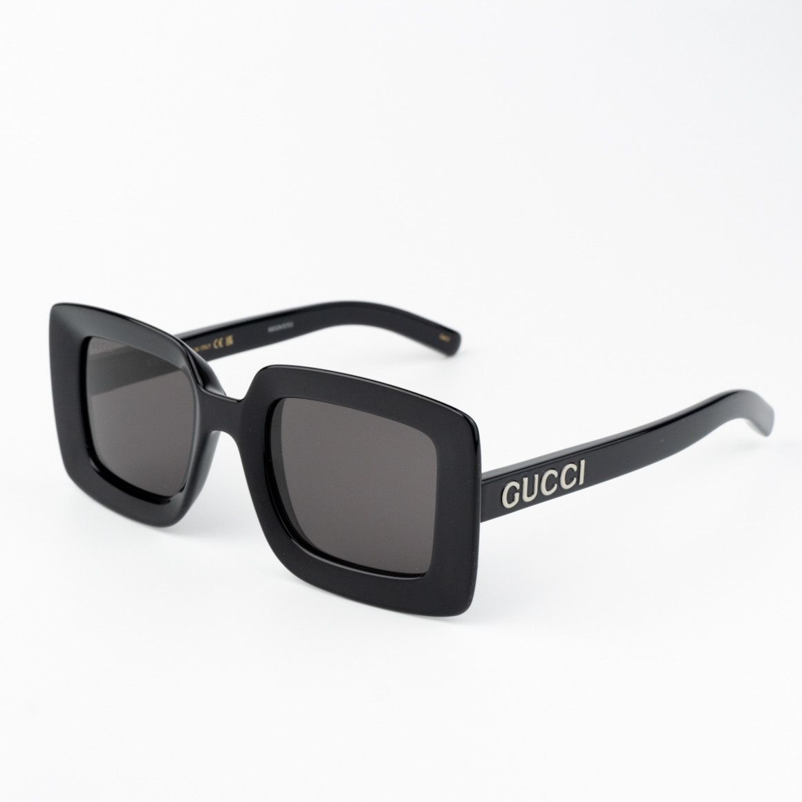 Gucci NEW Gucci GG1718S 001 Black Grey Women Square Sunglasses Size ONE SIZE - 1 Thumbnail