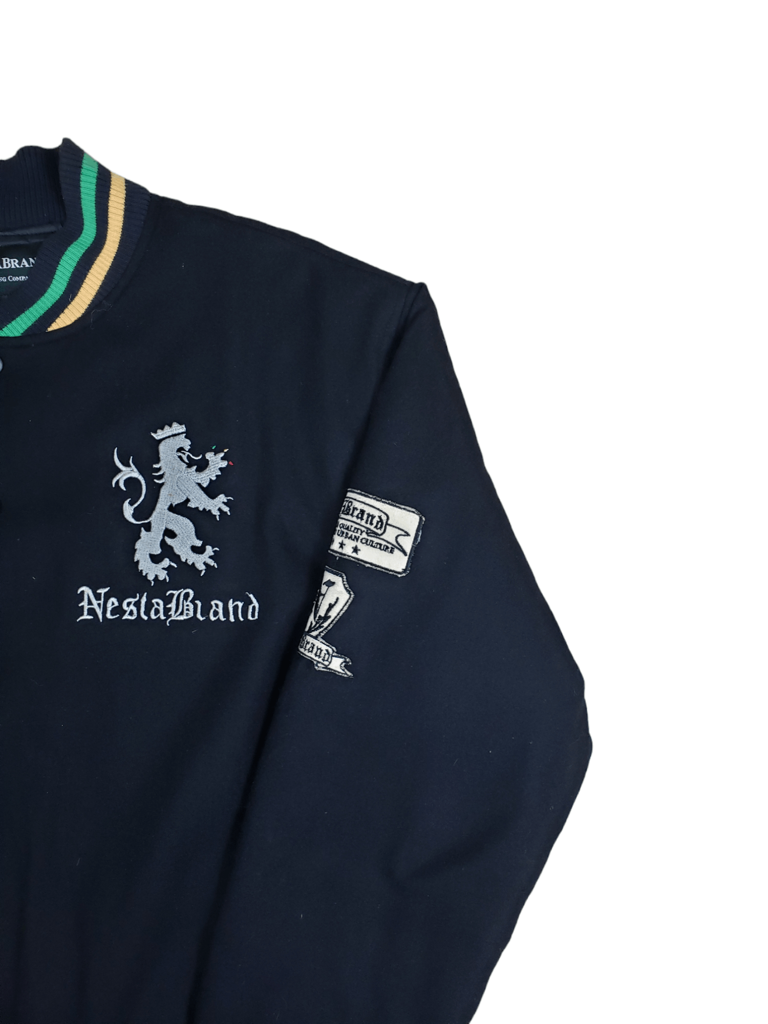 Japanese Brand × Vintage 💥Varsity Wool Jacket Nesta Brand Big Logo💥 Size US L / EU 52-54 / 3 - 6 Thumbnail