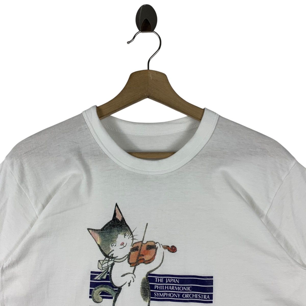 Vintage Vintage 90s MITSUHIRO AMADA Japan orchestra cat printed tee Size US S / EU 44-46 / 1 - 2 Thumbnail