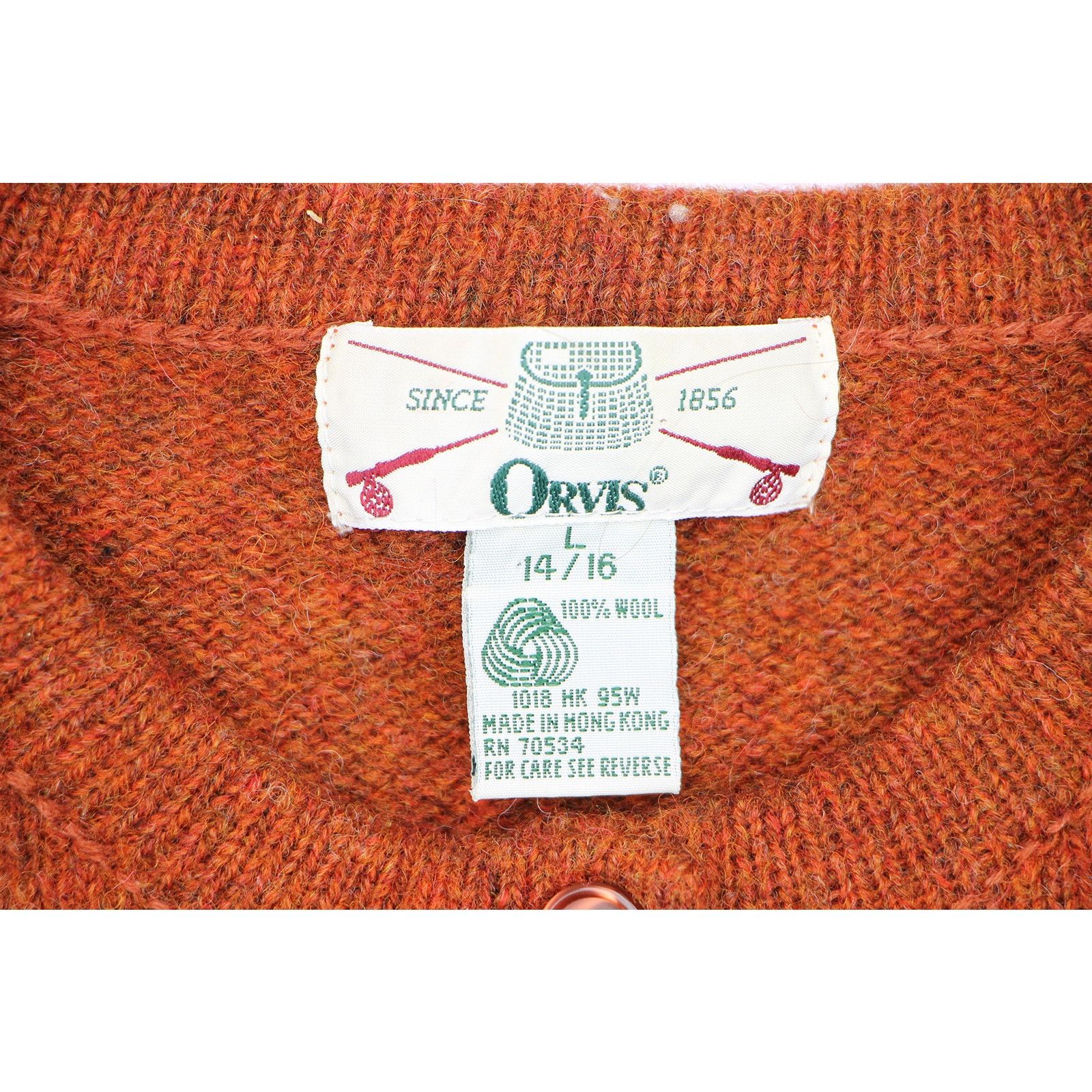 Other Orvis Braided Cable Knit Wool Cardigan Nordic Sweater L Size L / US 10 / IT 46 - 7 Thumbnail