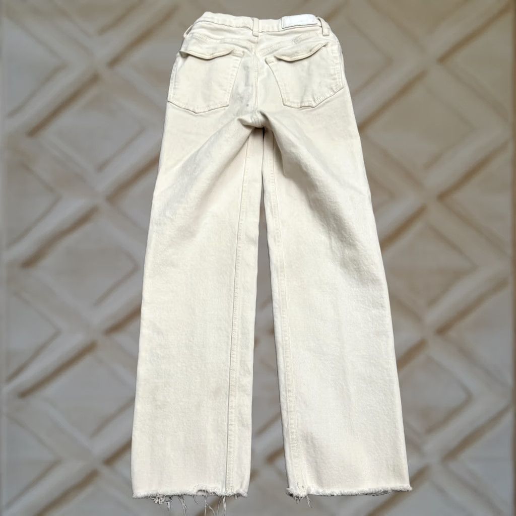 RE/DONE RE/DONE 70s Stove Pipe High Rise Button Fly Denim Jeans Womens 26 Beige Stretch Size 26" / US 2 / IT 38 - 1 Thumbnail