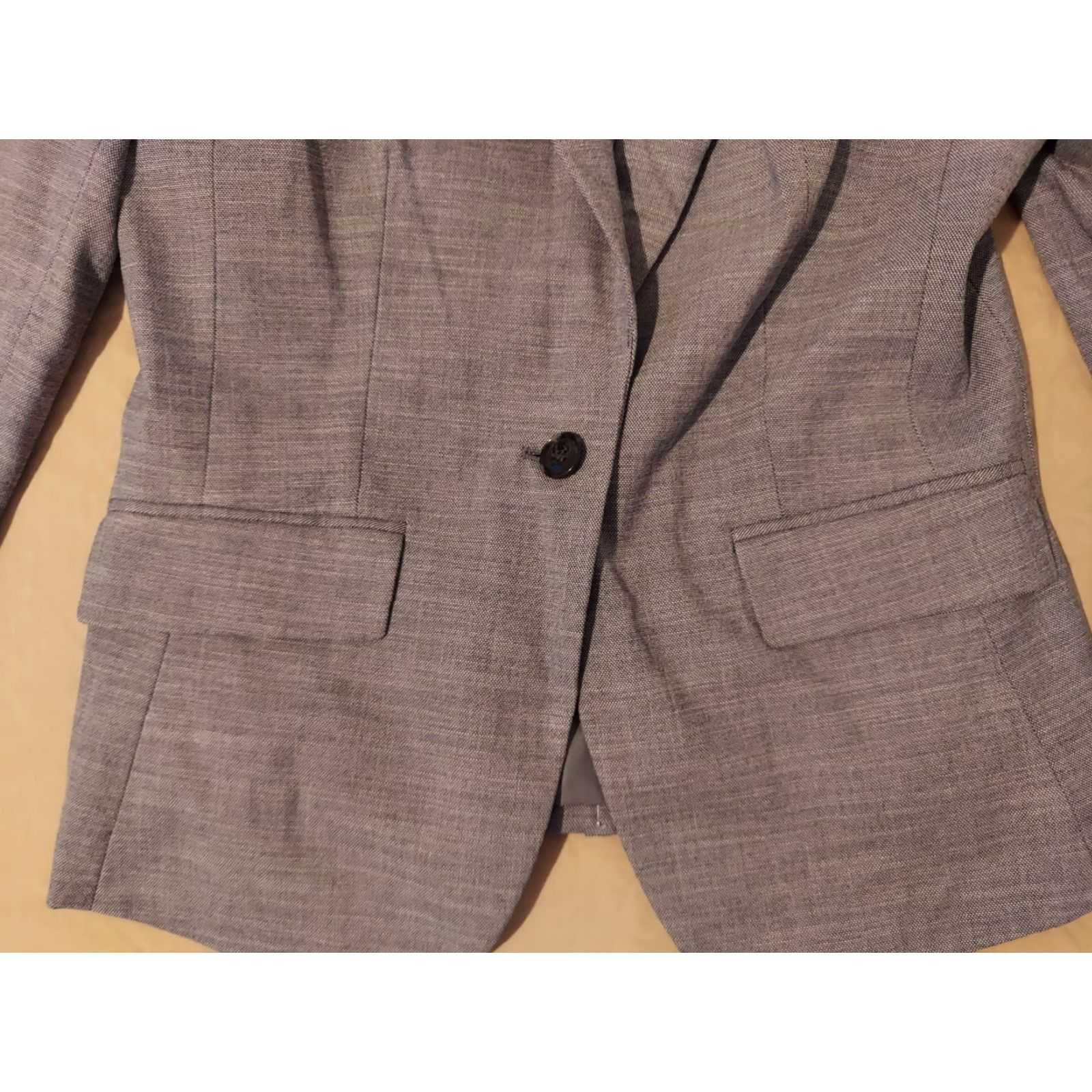 Ann Taylor VINTAGE? (No) Ann Taylor Blazer Jacket Womens 0 Gray Blue Basic Jacket - Women - Size 0 - Polyester - Regular Size XS / US 0-2 / IT 36-38 - 3 Thumbnail