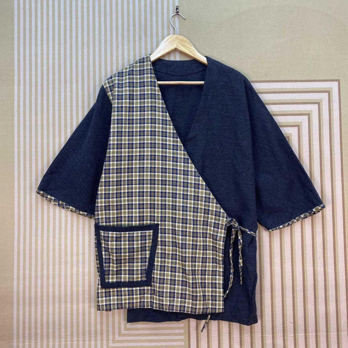 Vintage 🫶Vintage Kimono Plaid Pattern Single Pocket Size US M / EU 48-50 / 2 - 1 Thumbnail