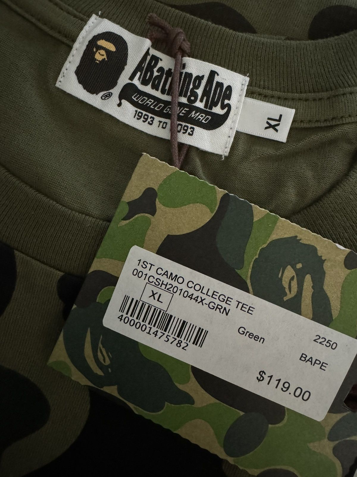 Bape Bape X Champion Tee Size XL Size US XL / EU 56 / 4 - 4 Thumbnail