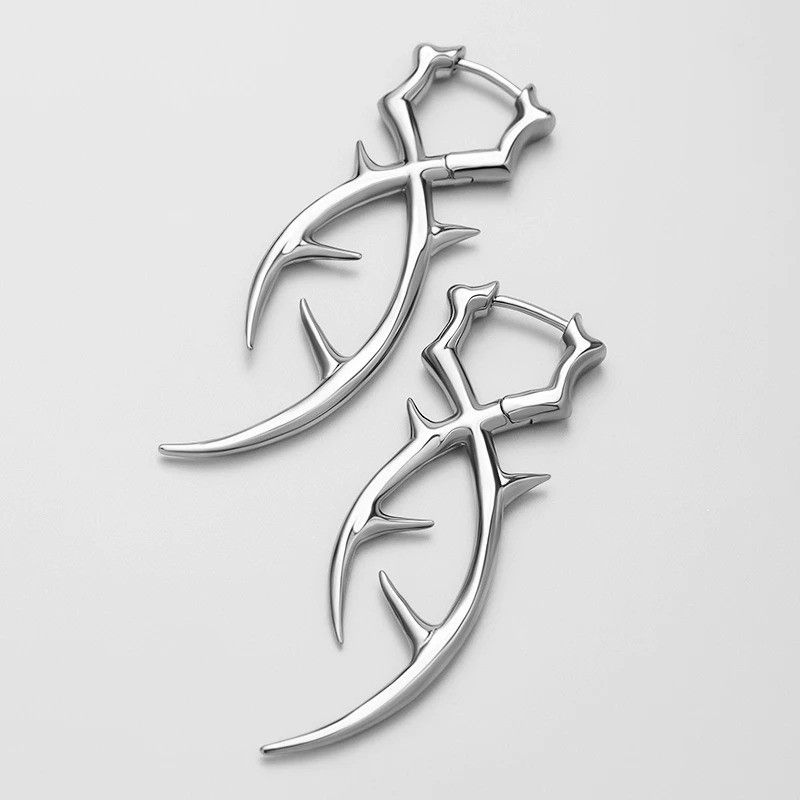 Jewelry Y2k Gothic Thorn Dangle Earrings Size ONE SIZE - 2 Thumbnail