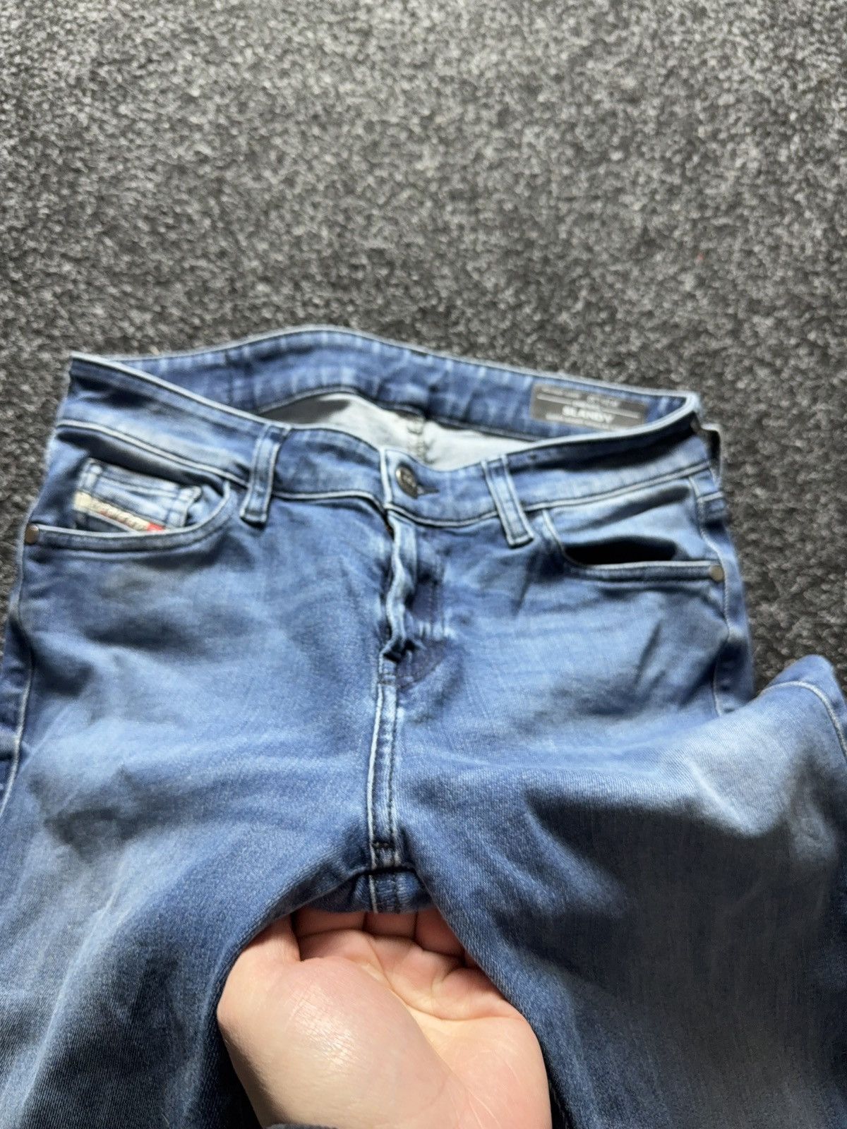 Diesel Luxury 00s Y2K Diesel SLANDY Super Skinny Jeans Light Wash Size 28" / US 6 / IT 42 - 7 Thumbnail