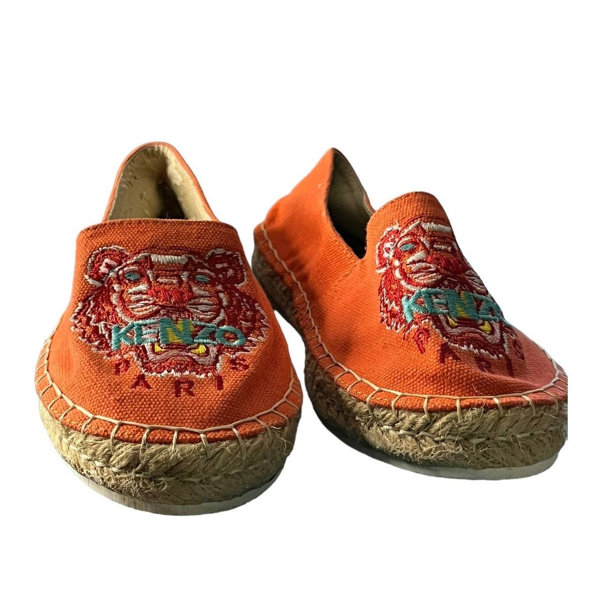 Kenzo Kenzo Tiger-Embroidered Orange Espadrille 35 (US SIZE 4) Size US 4 / IT 34 - 3 Thumbnail