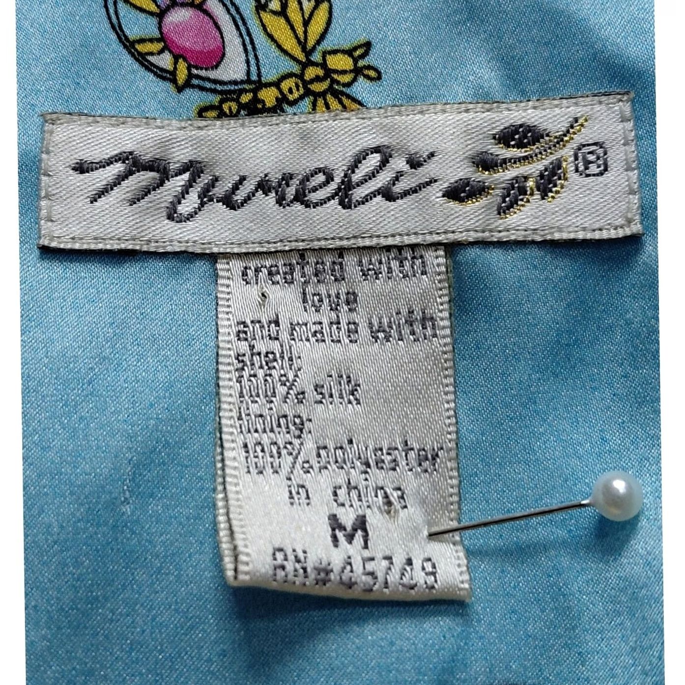 Vintage Mureli Embroidered Jacket Blue Long Sleeve Collared 100% Silk Women Size M Size M / US 6-8 / IT 42-44 - 5 Thumbnail