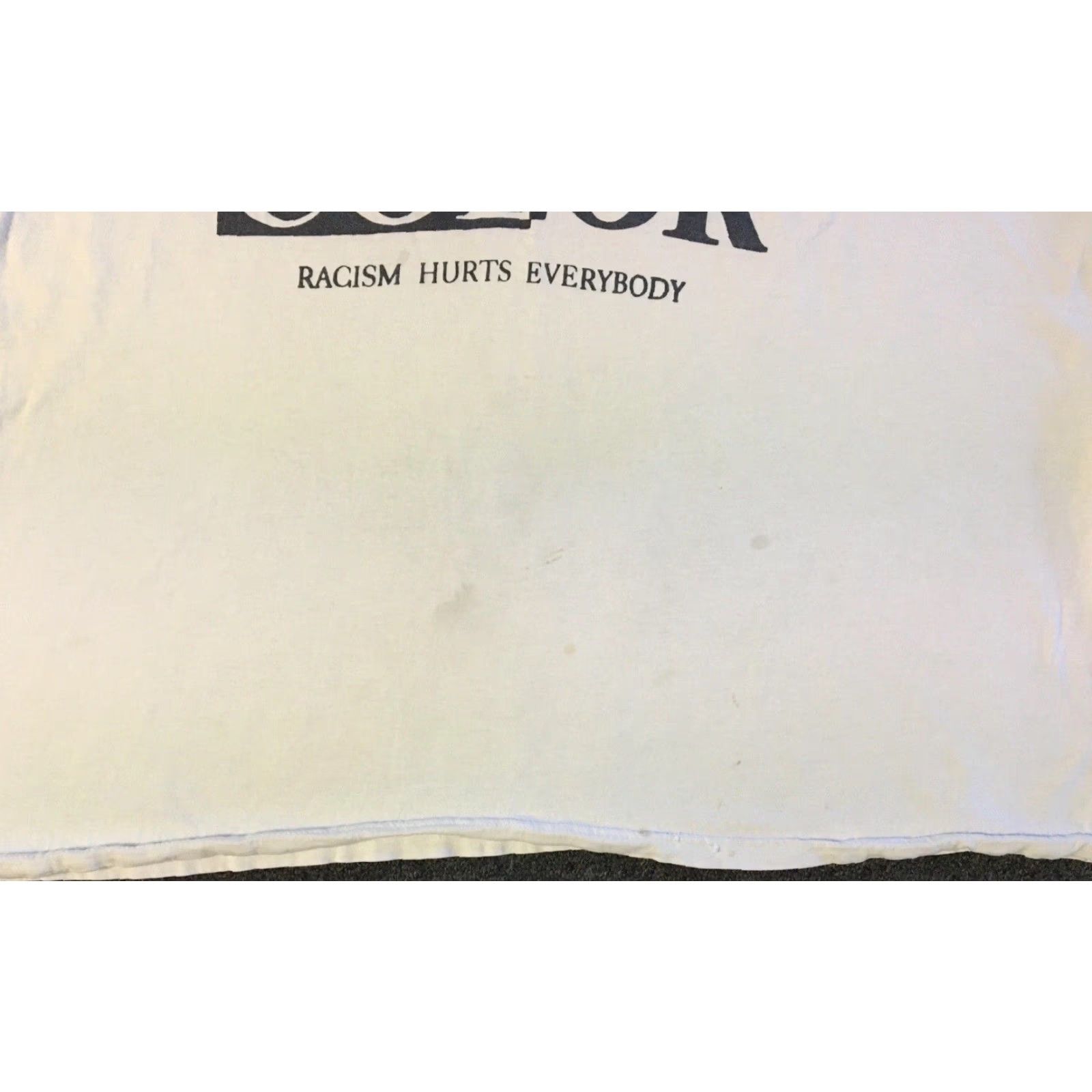 Vintage VINTAGE Racism Hurts Everyone Faded Distress Shirt XL White Nike? (Note: This is tricky) Size US XL / EU 56 / 4 - 4 Thumbnail