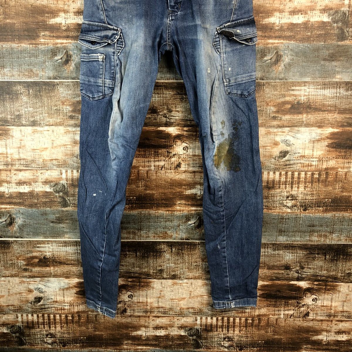 Japanese Brand Even River Blue Distressed Denim Multipocket Pants #A2170 Size US 29 - 3 Thumbnail