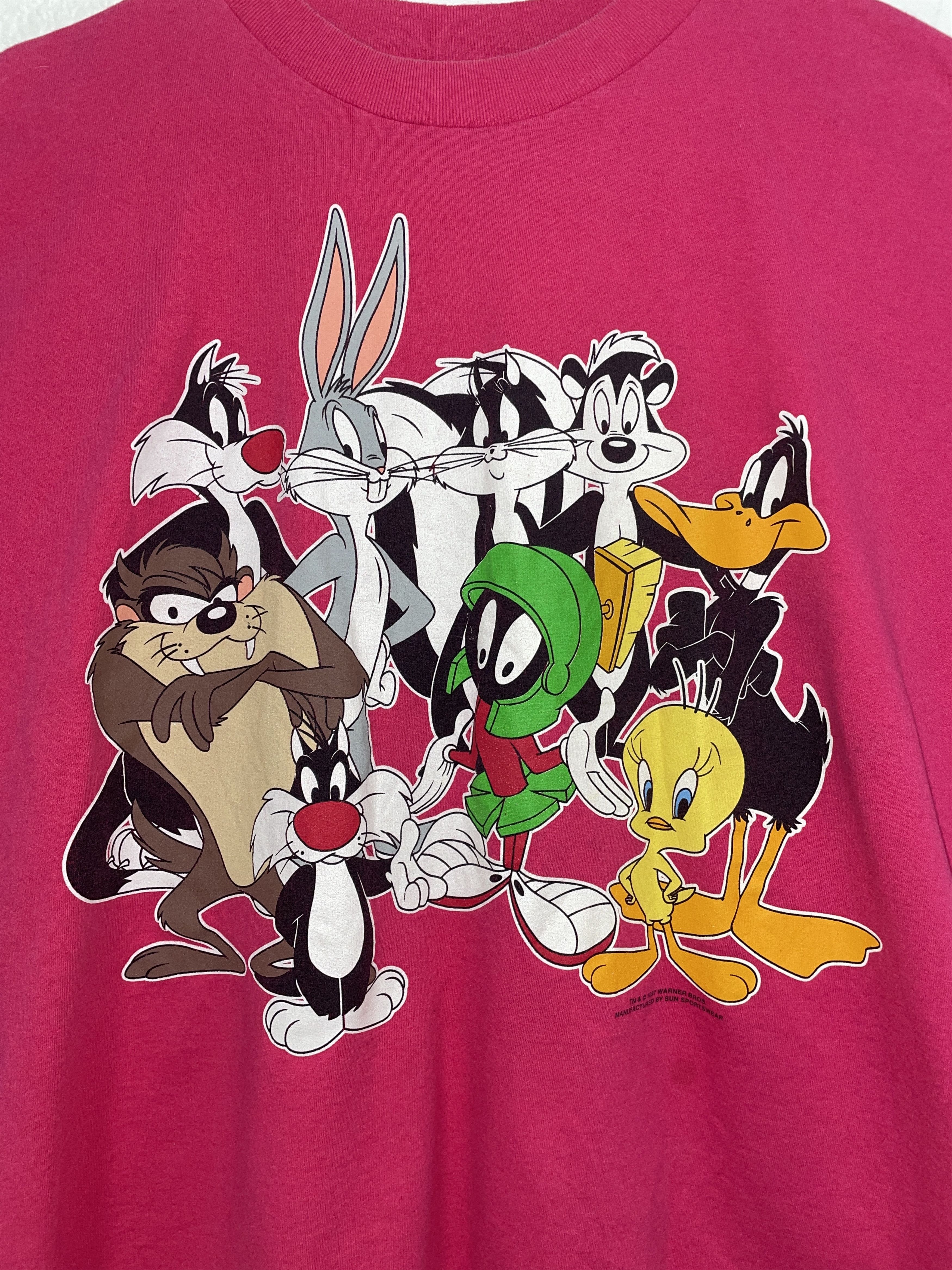 Warner Bros Vintage Looney Tunes Pink Warner Bros Shirt Size US XXL / EU 58 / 5 - 2 Thumbnail