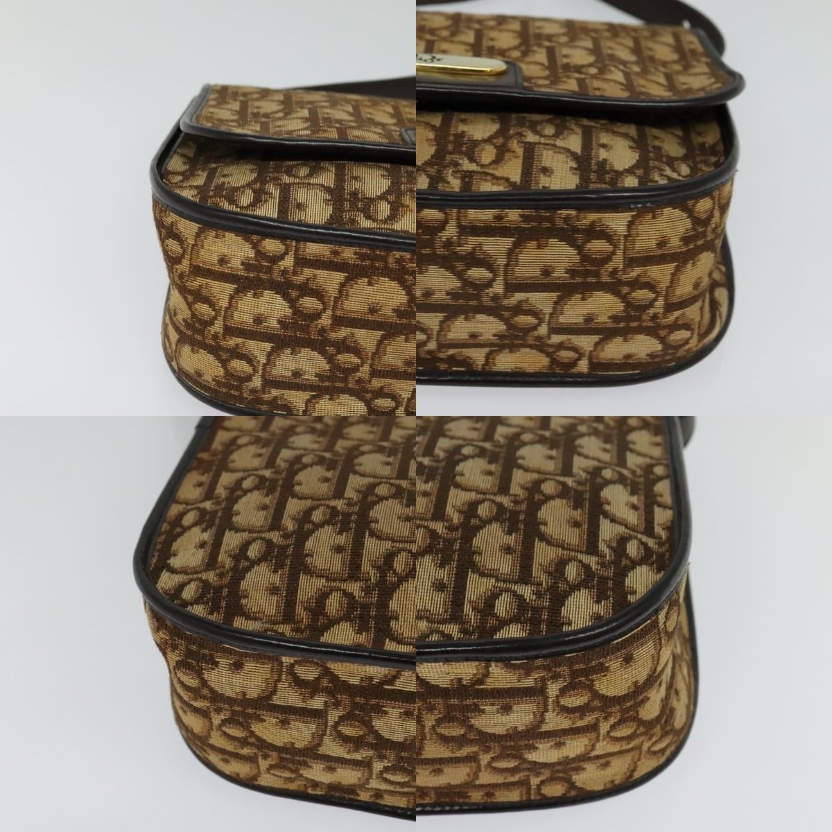 Dior DIOR Trotter Canvas Shoulder Bag Brown Gold Size ONE SIZE - 10 Thumbnail