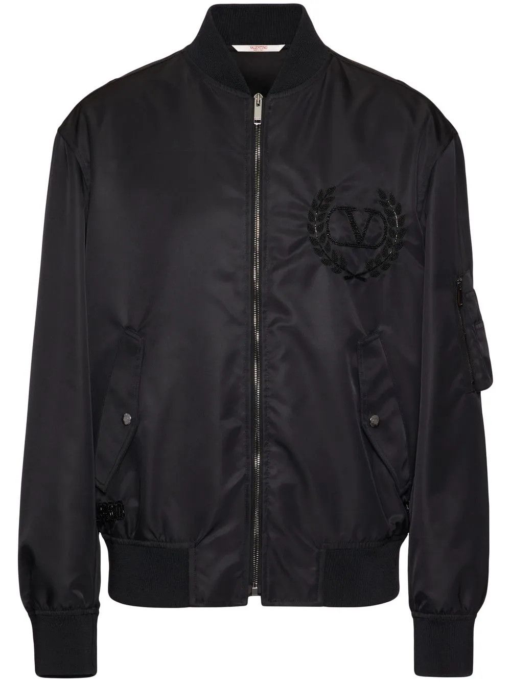 Valentino o1y0525 Logo Bomber Jacket in Black Size US L / EU 52-54 / 3 - 1 Thumbnail