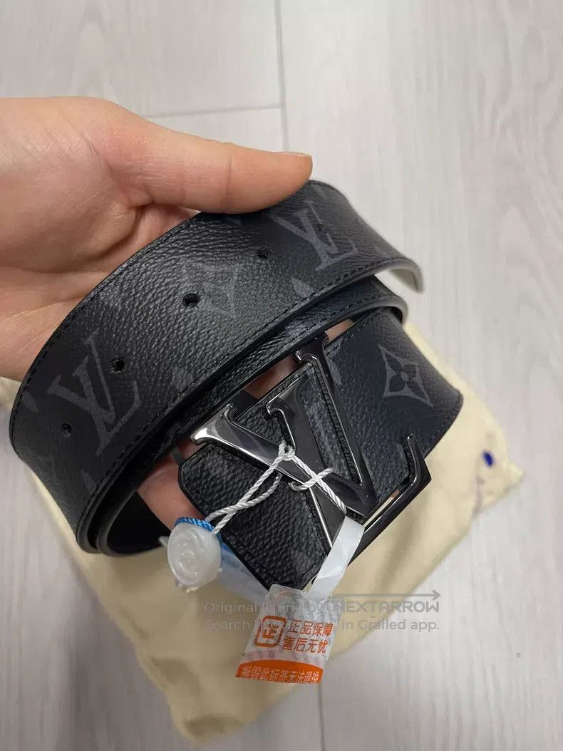 Louis Vuitton Louis Vuitton Black presbyopic leather belt Size ONE SIZE - 6 Thumbnail