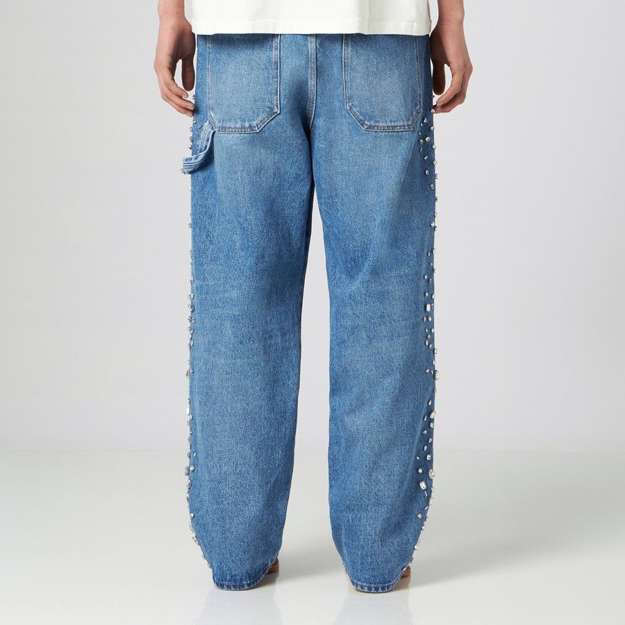 1989 STUDIO o1d2blof1124 Crystals Denim Pant in Blue Size US 30 / EU 46 - 3 Thumbnail