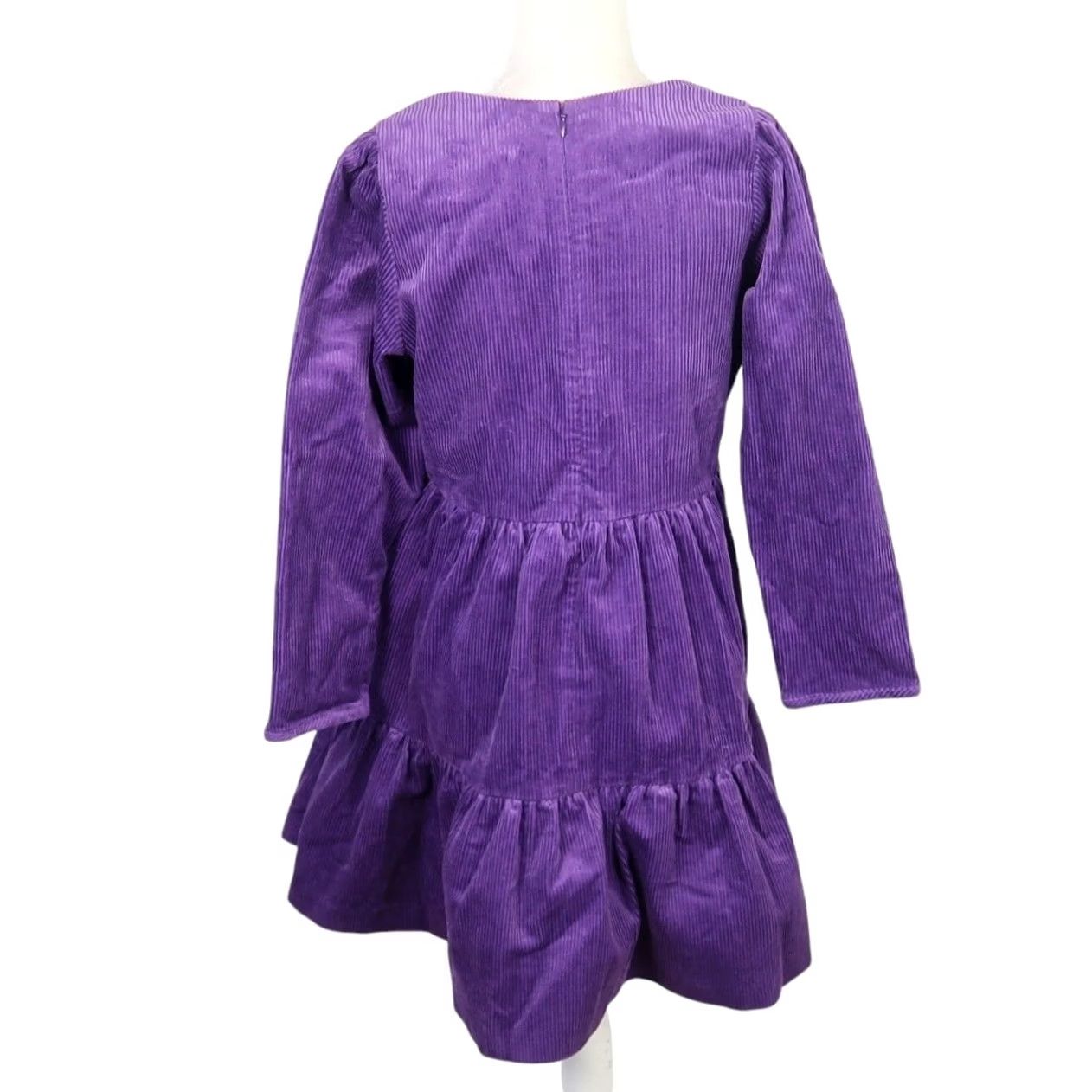 Teddy Fresh VINTAGE Teddy Fresh Purple Corduroy Tiered Long Sleeve Mini Dress Small Size S / US 4 / IT 40 - 4 Thumbnail