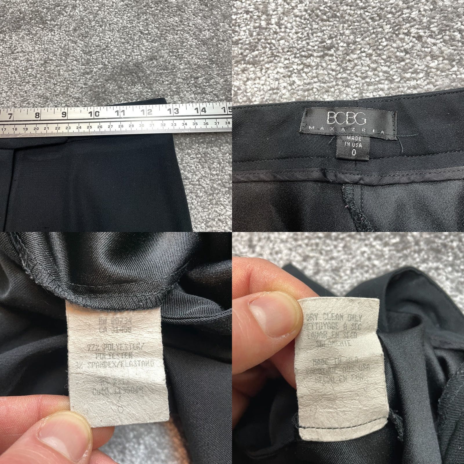 Bcbgmaxazria BCBGMAXAZRIA Dress Pants Womens 0 Black Straight Polyester Slacks 26x26 Ladies Dress Pants Pants Black Jeans Style Regular Mens? Size 26" / US 2 / IT 38 - 8 Thumbnail