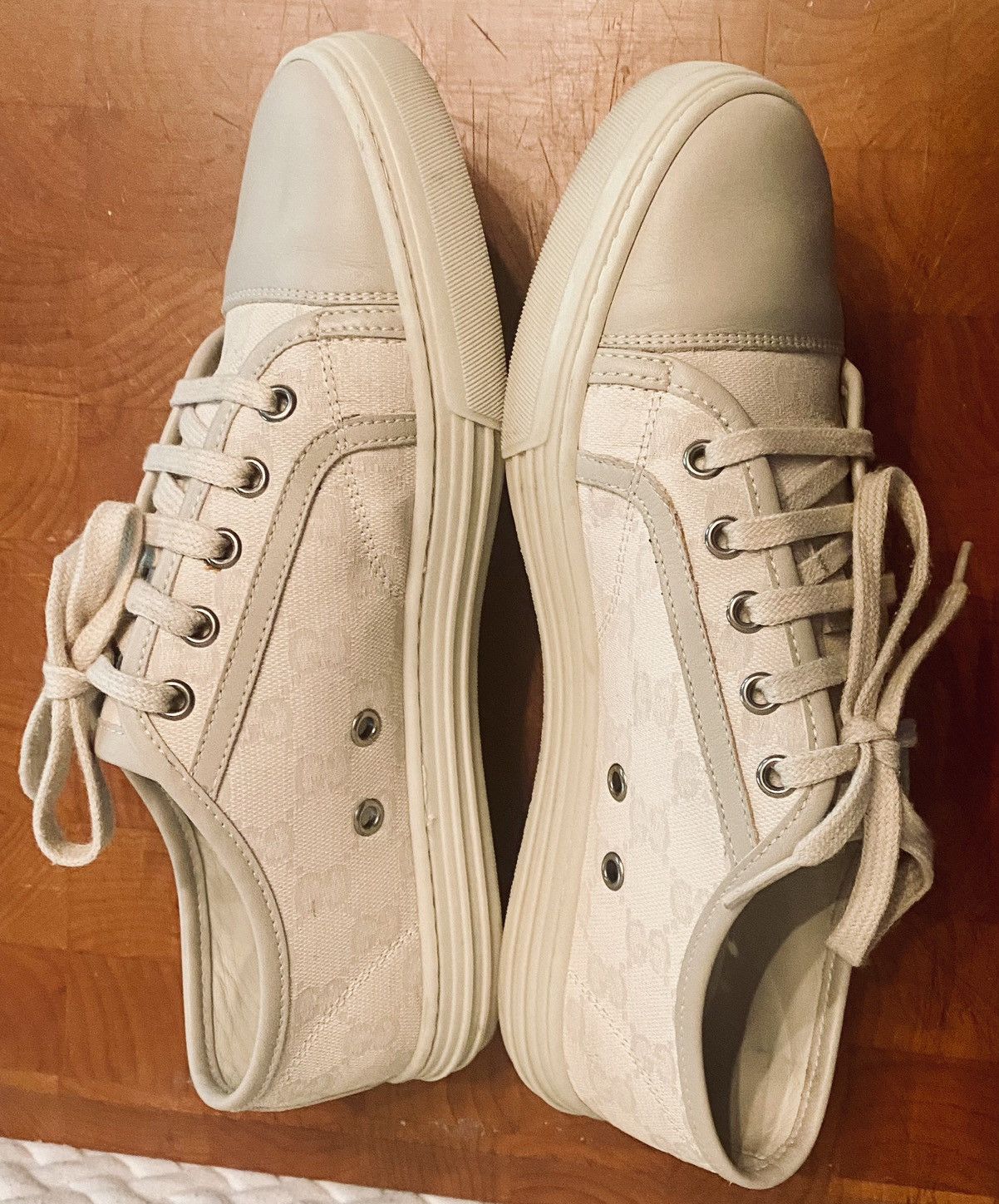 Gucci Gucci 🇮🇹 Women's GG Cement Kanvas/Leather Captoe Sneakers 39 Size US 9 / IT 39 - 16 Thumbnail