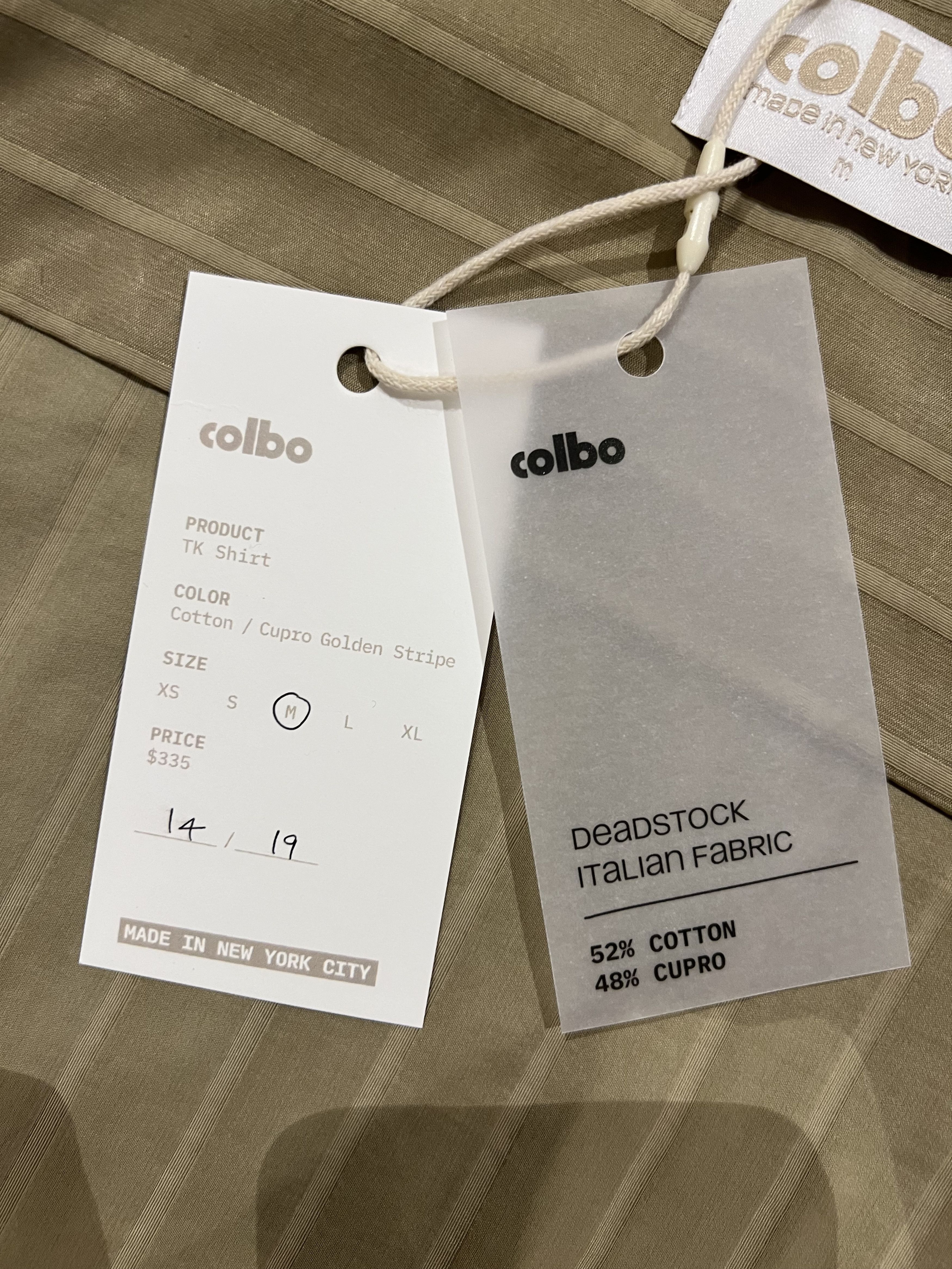 Colbo 💚 1/19 Colbo NYC TK Shirt Sheen Golden Stripe Medium NEW Size US M / EU 48-50 / 2 - 19 Thumbnail