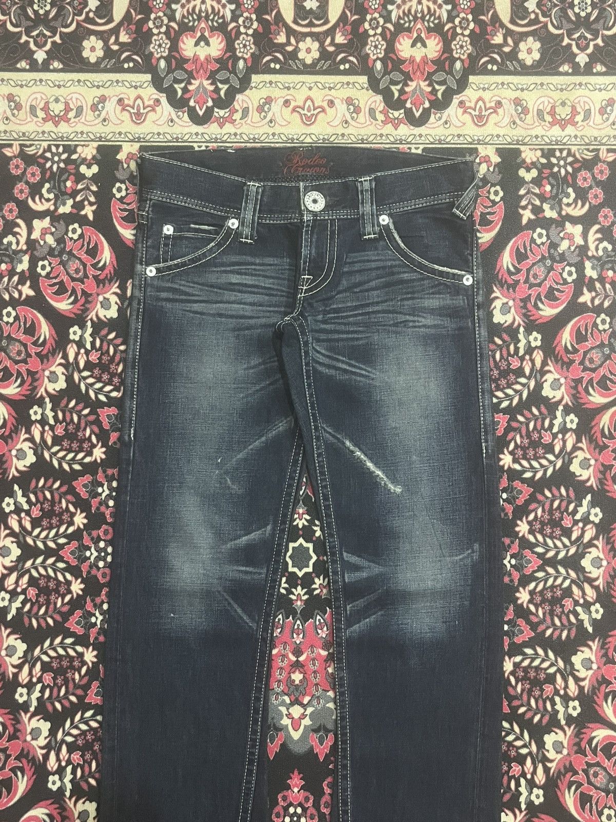Japanese Brand Japanese Brand Rodeo Crowns Dark Whisker Washed Flare Jeans Size 27" / US 4 / IT 40 - 3 Thumbnail