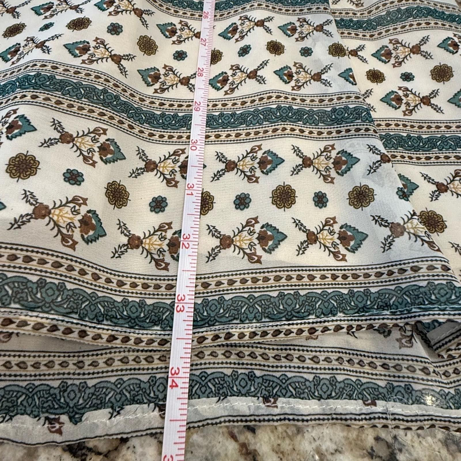 Other Hayden boho dress stripe floral ruffle green cream tan SZ SM Size S / US 4 / IT 40 - 10 Thumbnail