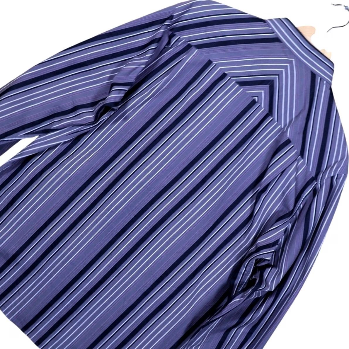 Perry Ellis Perry Ellis Mens L Striped Button Down Long Sleeve Dress Shirt Purple Size 42R - 3 Thumbnail