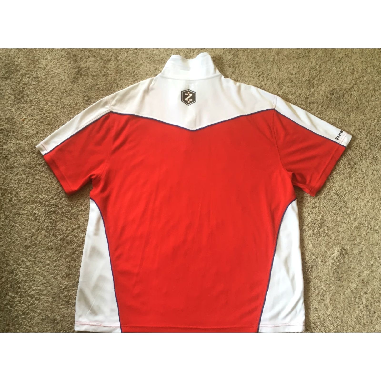 Izod VINTAGE IZOD PerformX Indy Car Racing Honda Flag USA Red White Cool FX Men's Polo XXL Black/White Polo Shirt Mens XXL Racing 90s Flags Size US XXL / EU 58 / 5 - 2 Thumbnail