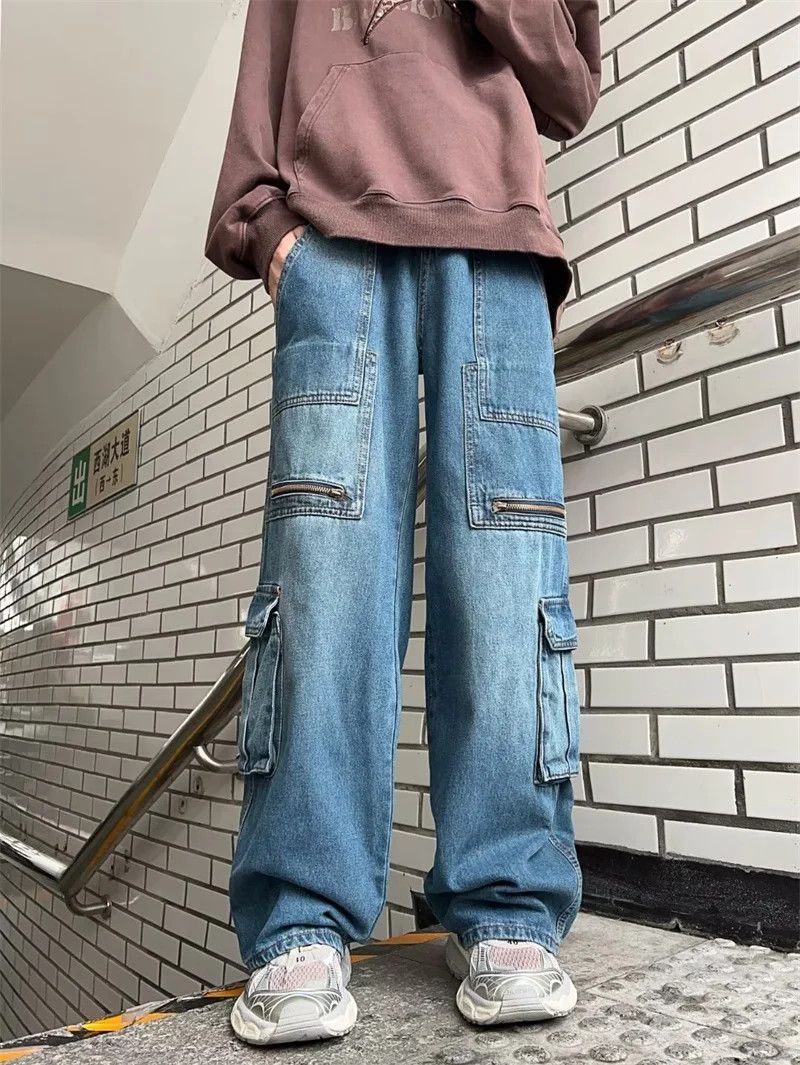 Jean × Vintage Y2k baggy multi-pocket cargo jeans Size US 33 - 4 Thumbnail