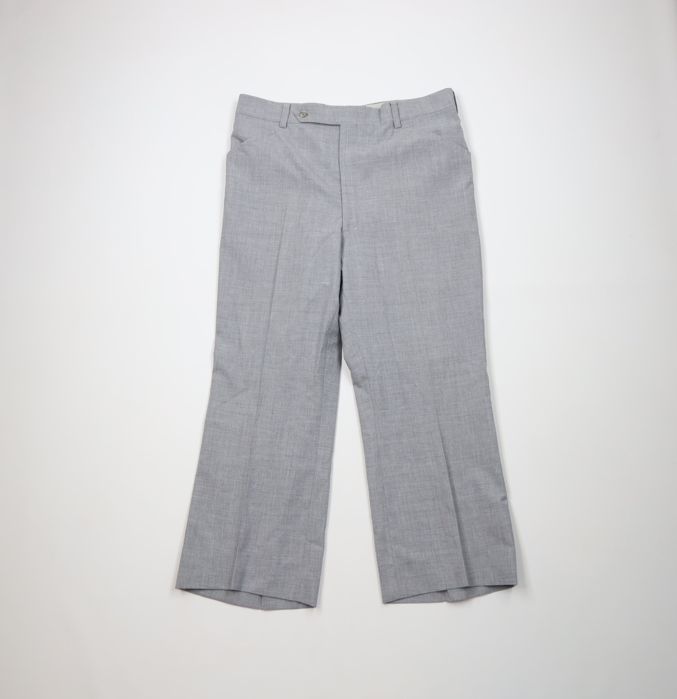 Vintage Vintage 70s Streetwear Chambray Bell Bottoms Pants Gray USA Size US 36 / EU 52 - 1 Thumbnail