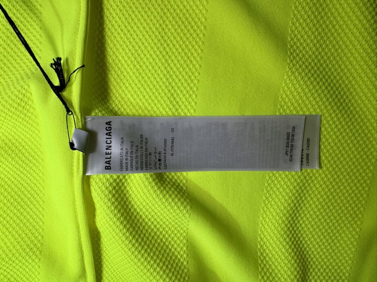 Balenciaga Balenciaga Fluo Yellow Striped Mesh Shirt Size XL Size US XL / EU 56 / 4 - 11 Thumbnail