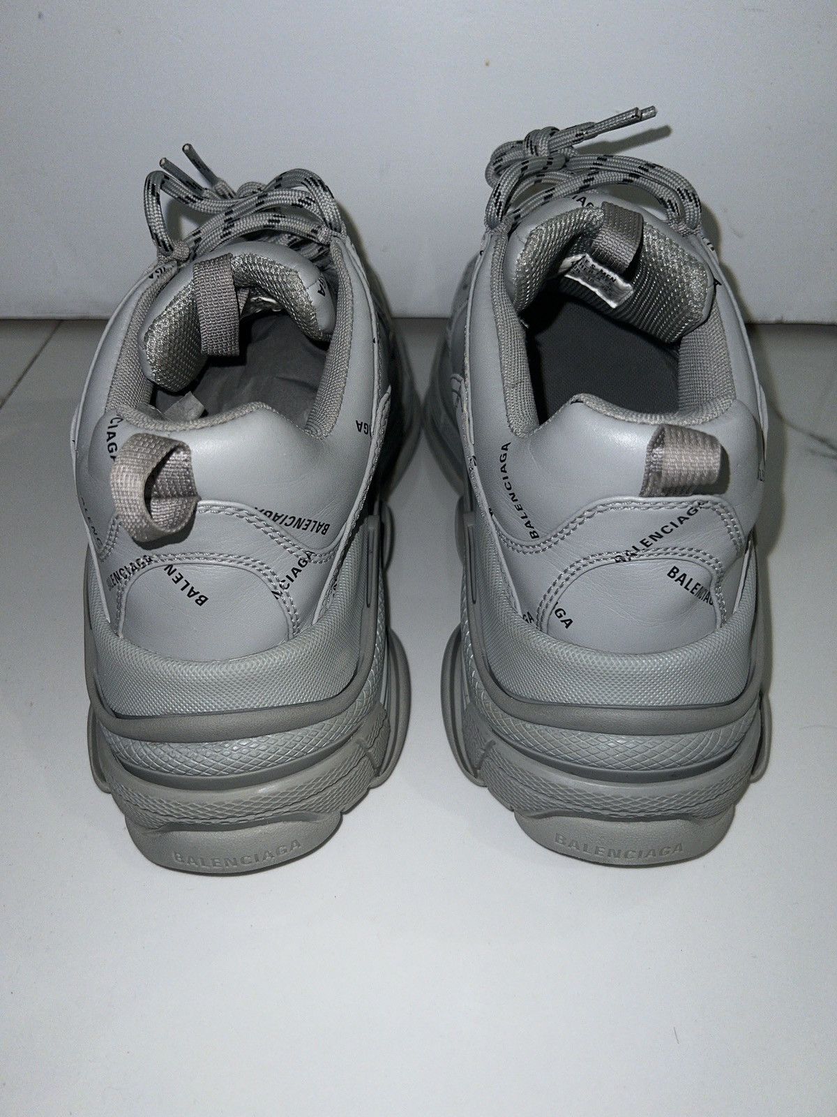 Balenciaga Balenciaga Triple S Allover Logo Gray Size US 10 / EU 43 - 6 Thumbnail